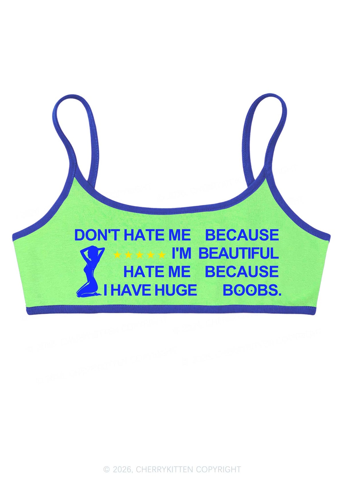 Hate Me Because I Have Huge Bxxbs Y2K Super Crop Cami Cherrykitten