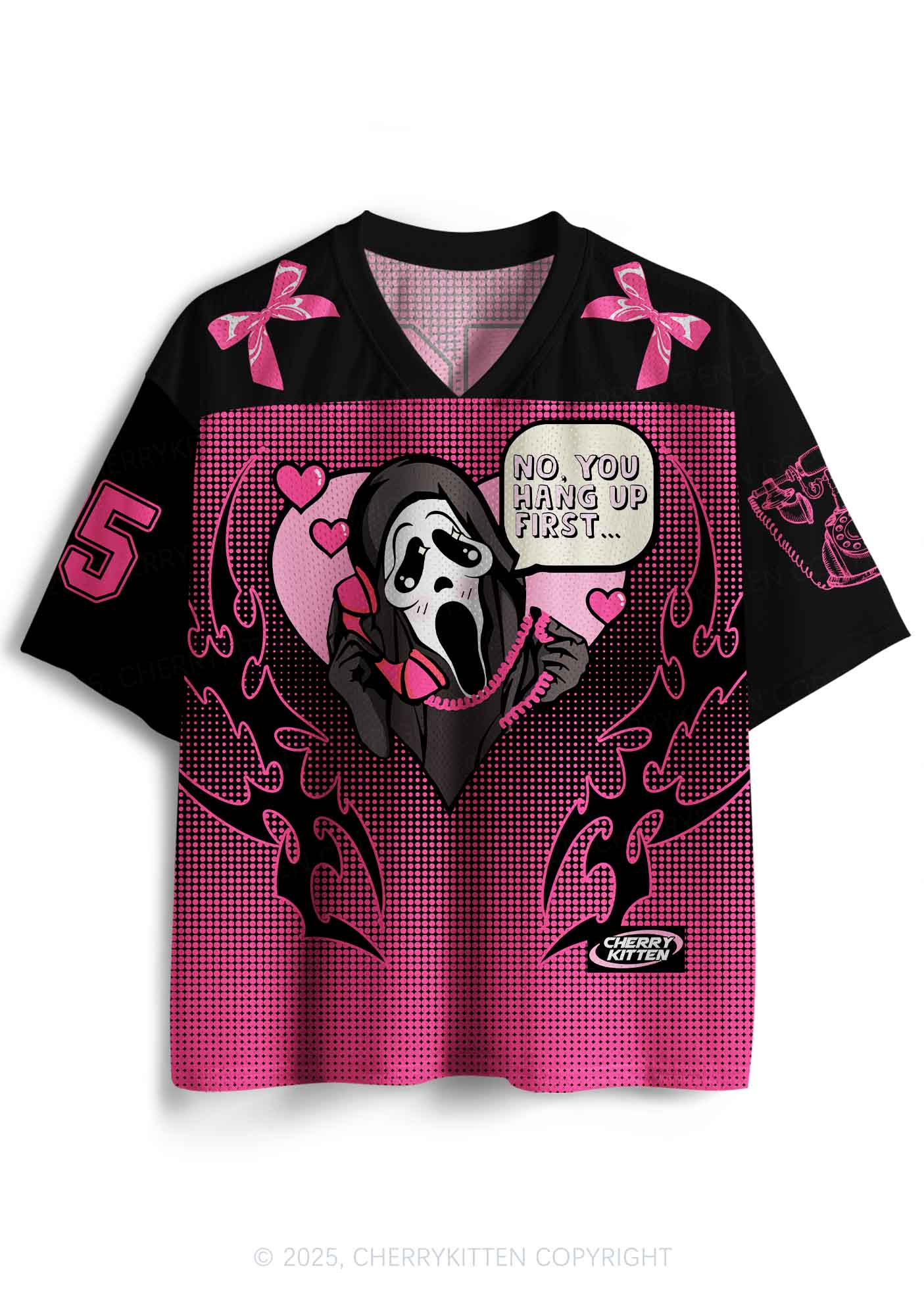 Halloween Custom Pink Horror Hang Up Heart Y2K Sport Jersey Shirts Cherrykitten