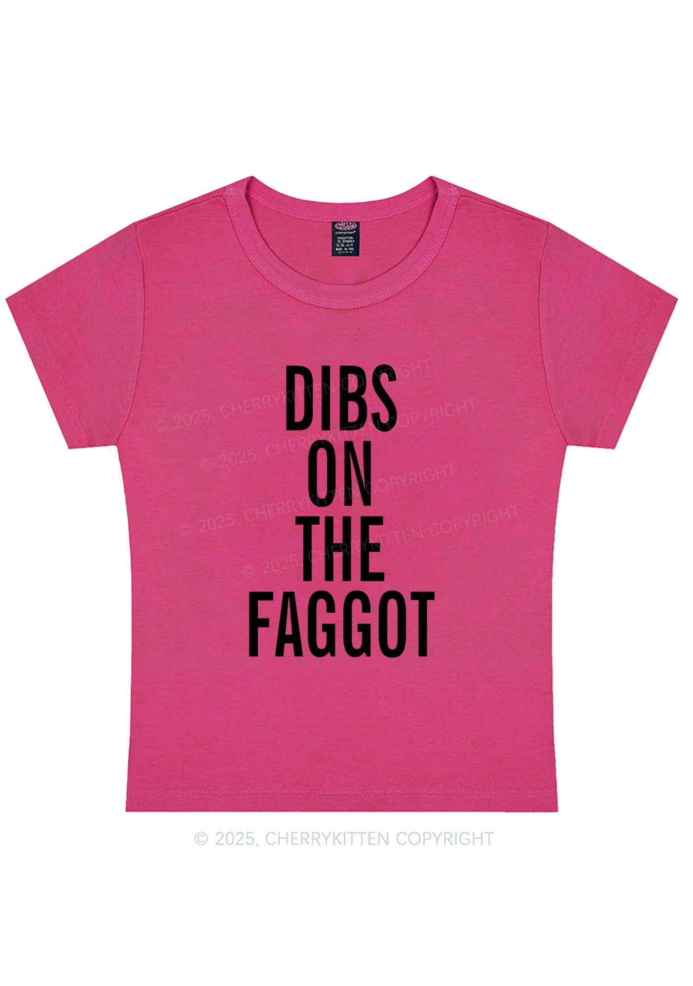 Dibs On The Faggot Pride Y2K Baby Tee Cherrykitten