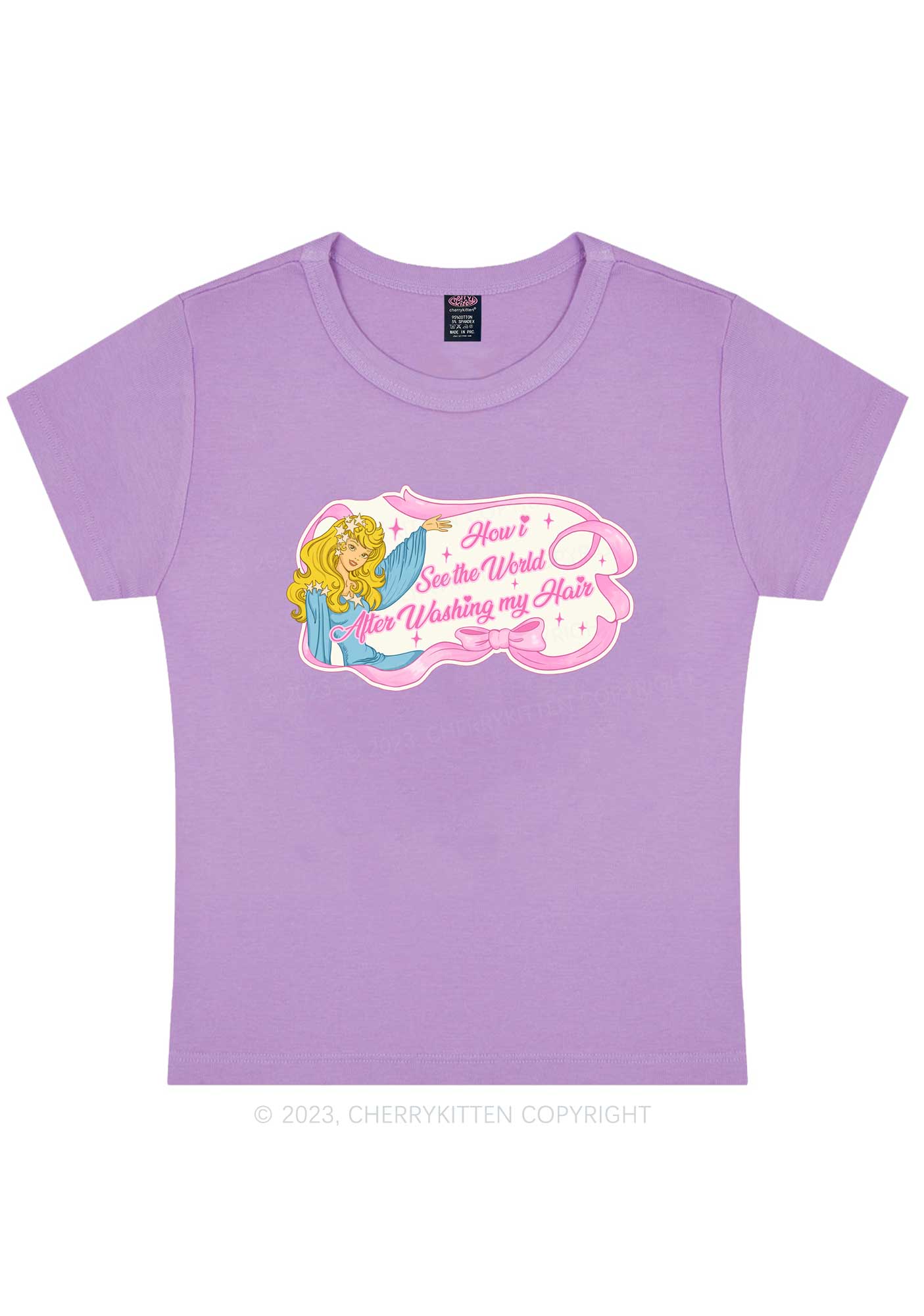 Curvy Hair Wash Day Y2K Baby Tee Cherrykitten