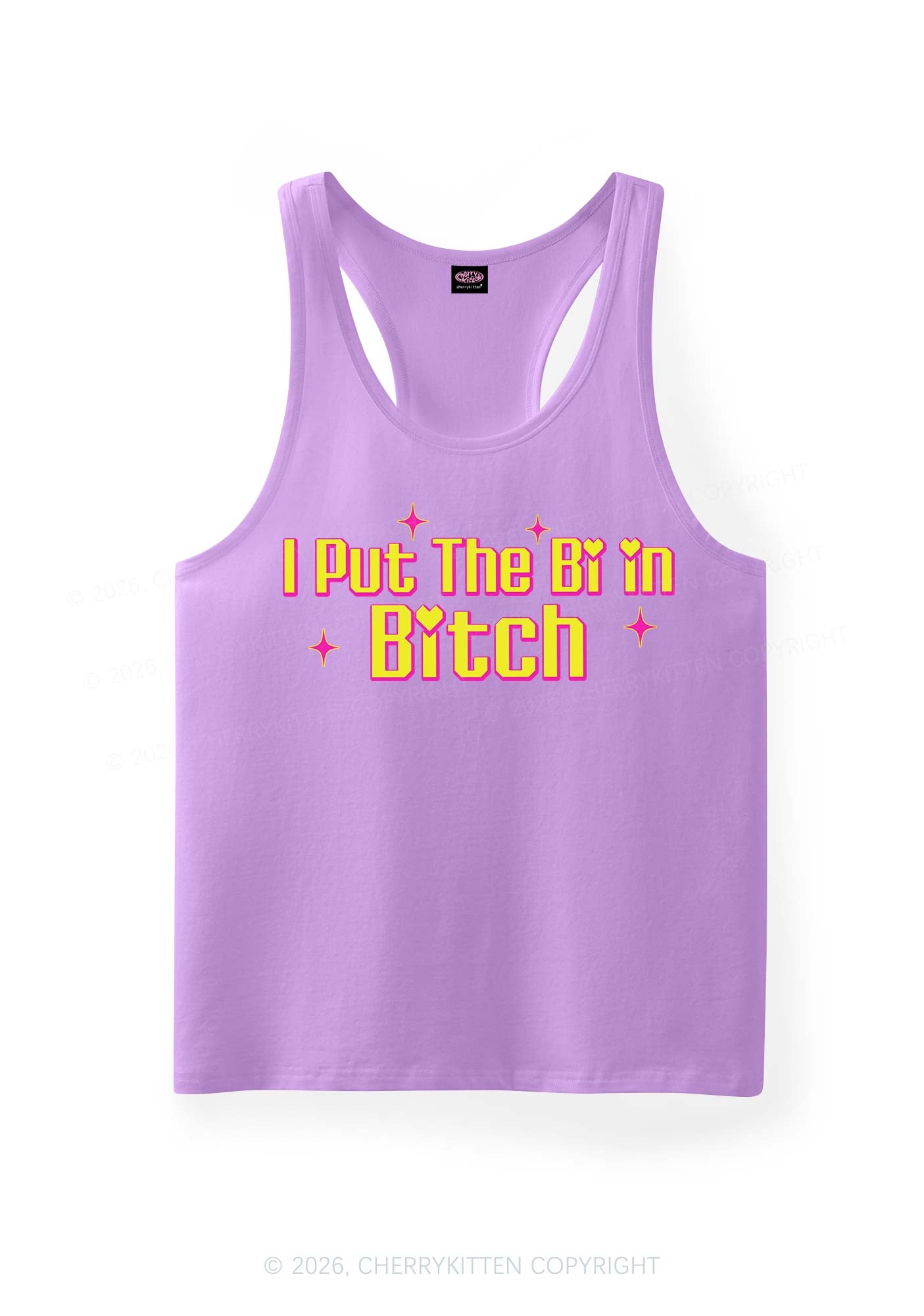 Put The Bi In Bxxch Pride Y2K Men Racerback Tank Top Cherrykitten