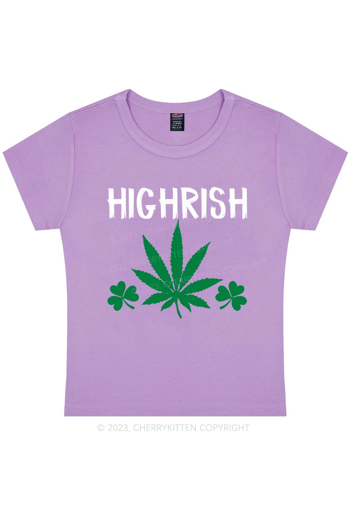 Highrish St Patricks Y2K Baby Tee Cherrykitten