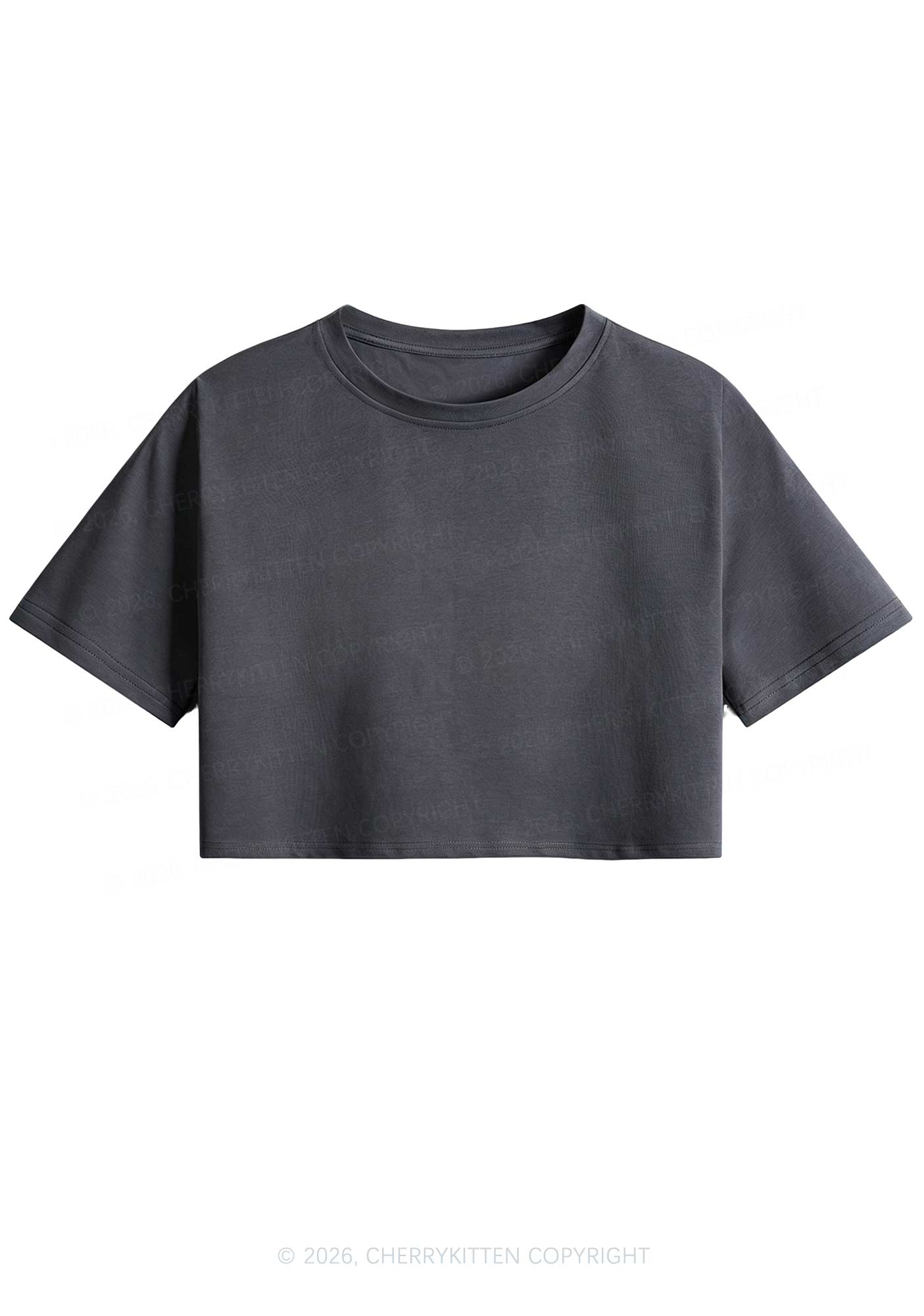 Plain Y2K Cropped Boxy Tee Cherrykitten
