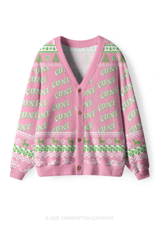 Cxxt Stars Y2K Christmas Cardigan Knit Sweatshirt Cherrykitten