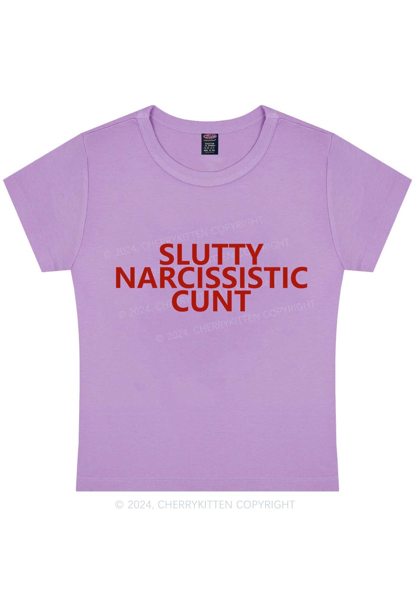 Curvy Narcissistic Cxnt Y2K Baby Tee Cherrykitten