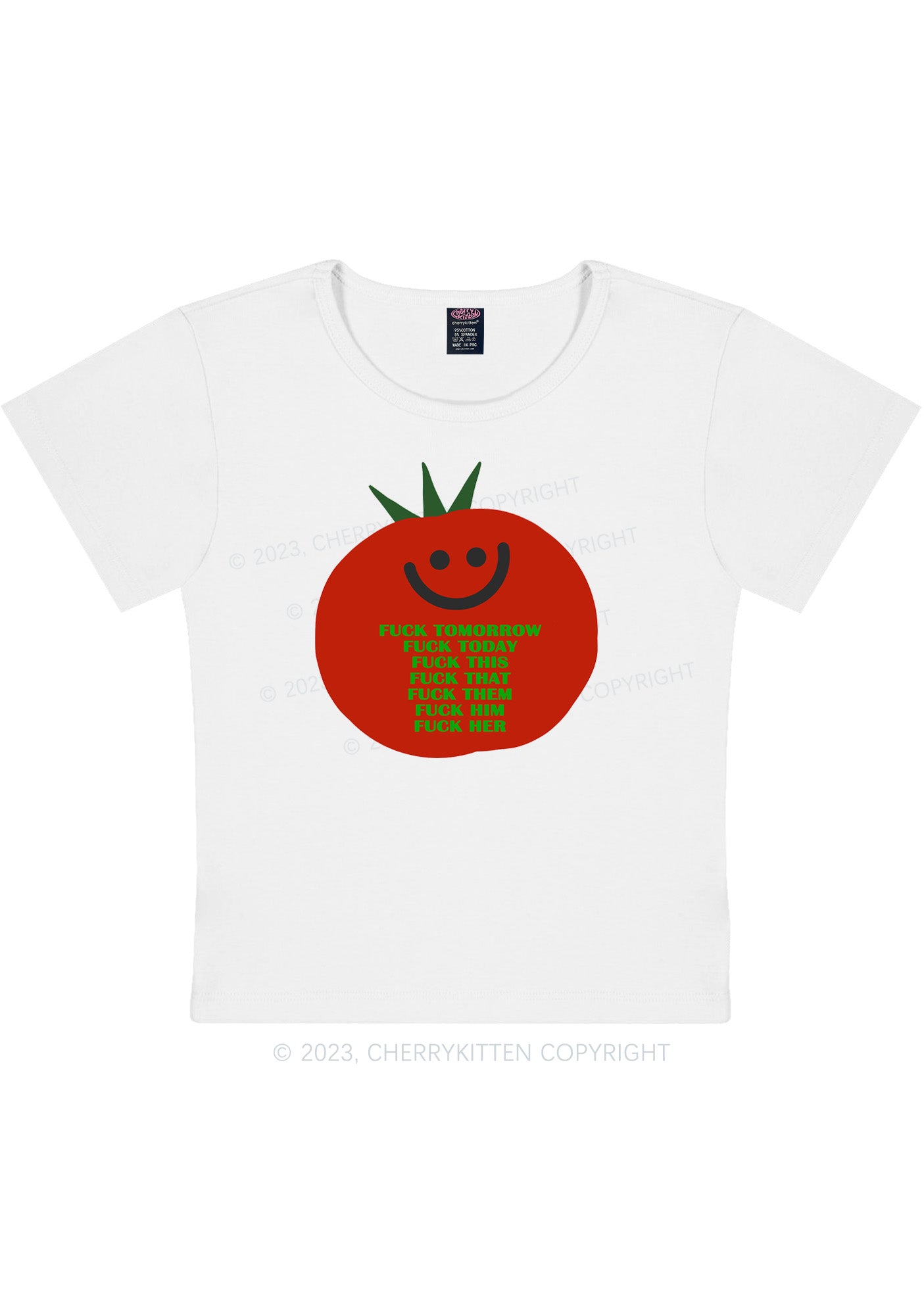 Curvy Fxxk Tomorrow Y2K Baby Tee Cherrykitten