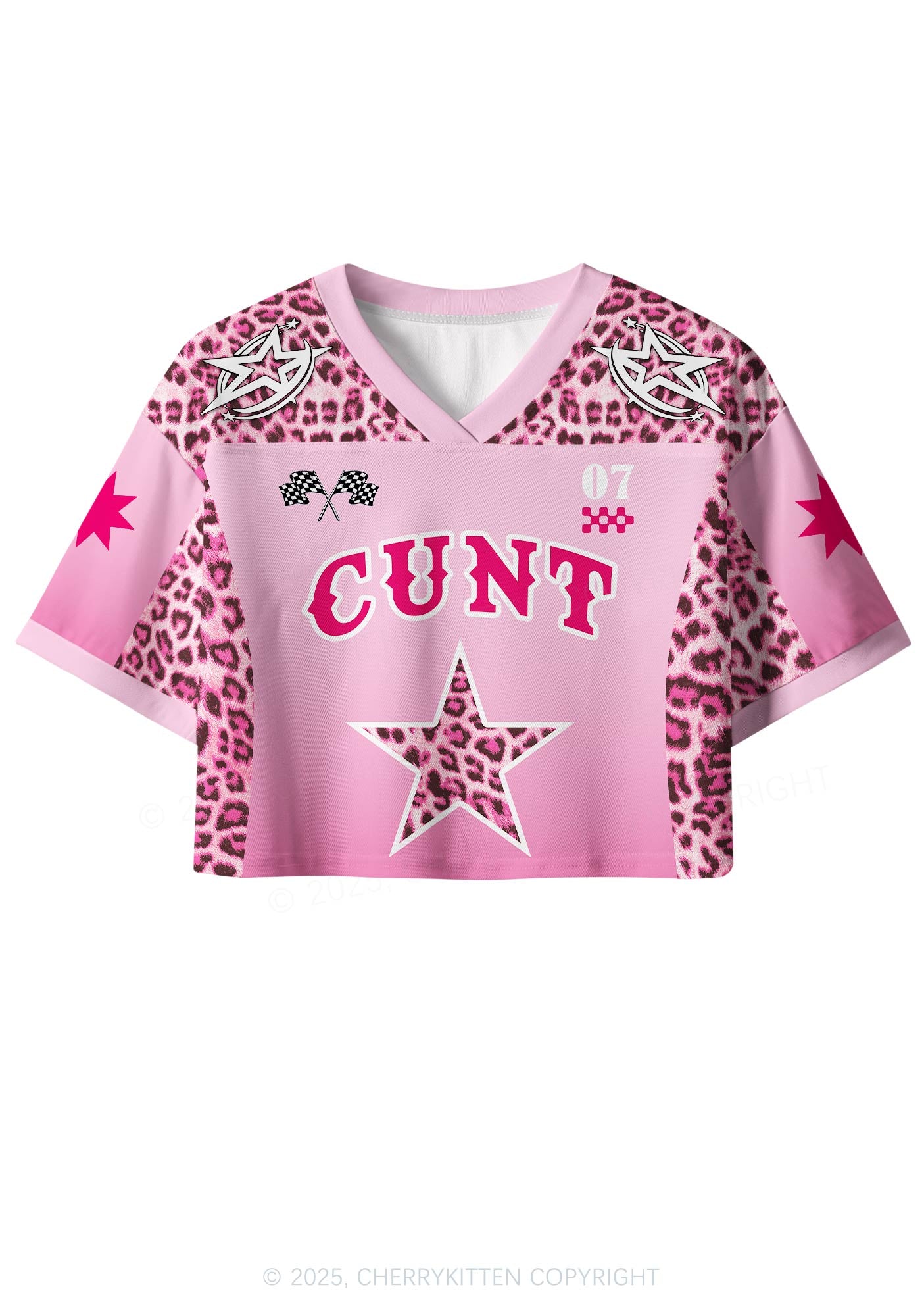 Custom Leopard Star Cxxt Y2K Crop Sport Jersey Shirts Cherrykitten