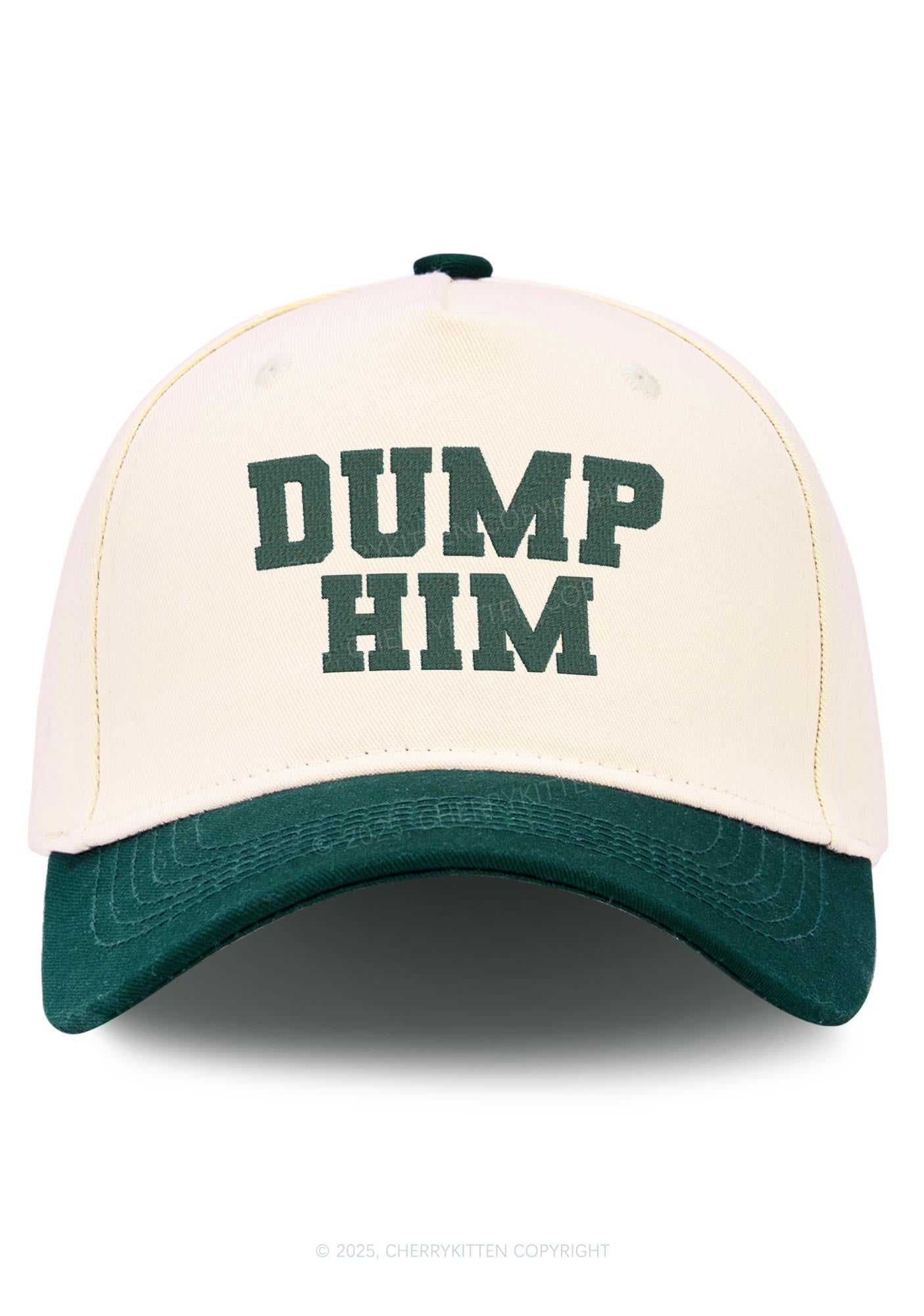 Embroidered Dump Him Y2K Color Block Baseball Cap Cherrykitten