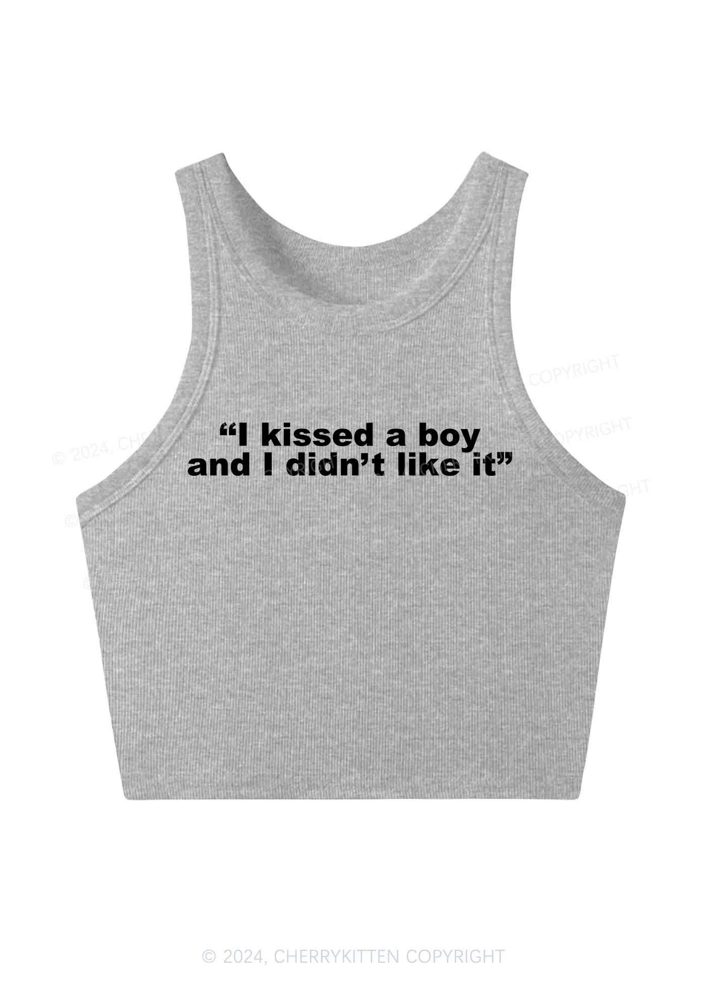 I Kissed A Boy Y2K Crop Tank Top Cherrykitten