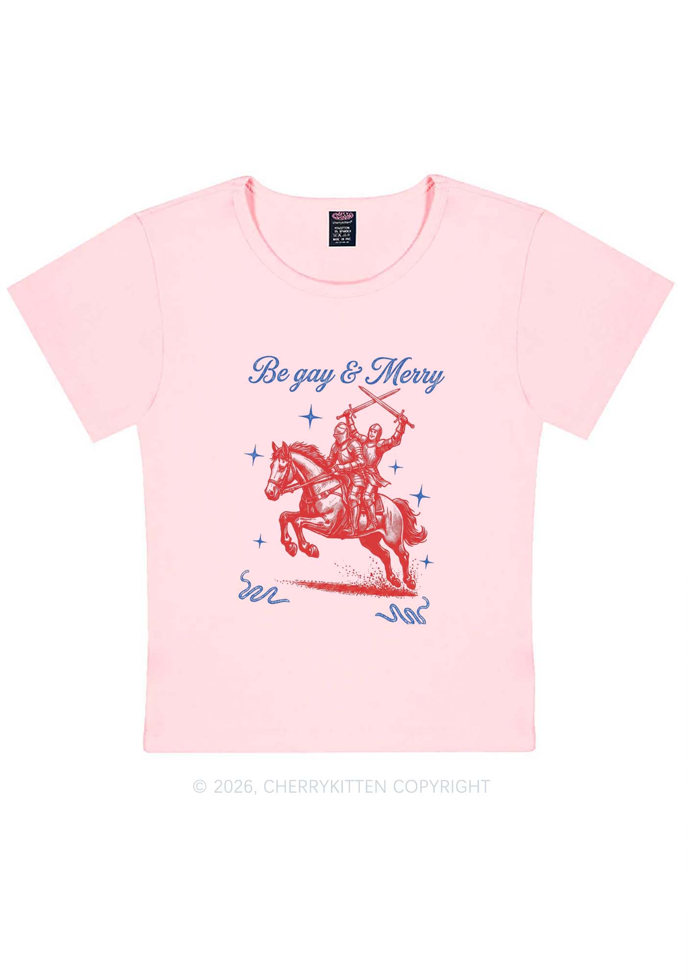 Be Gay Merry Pride Y2K Baby Tee Cherrykitten