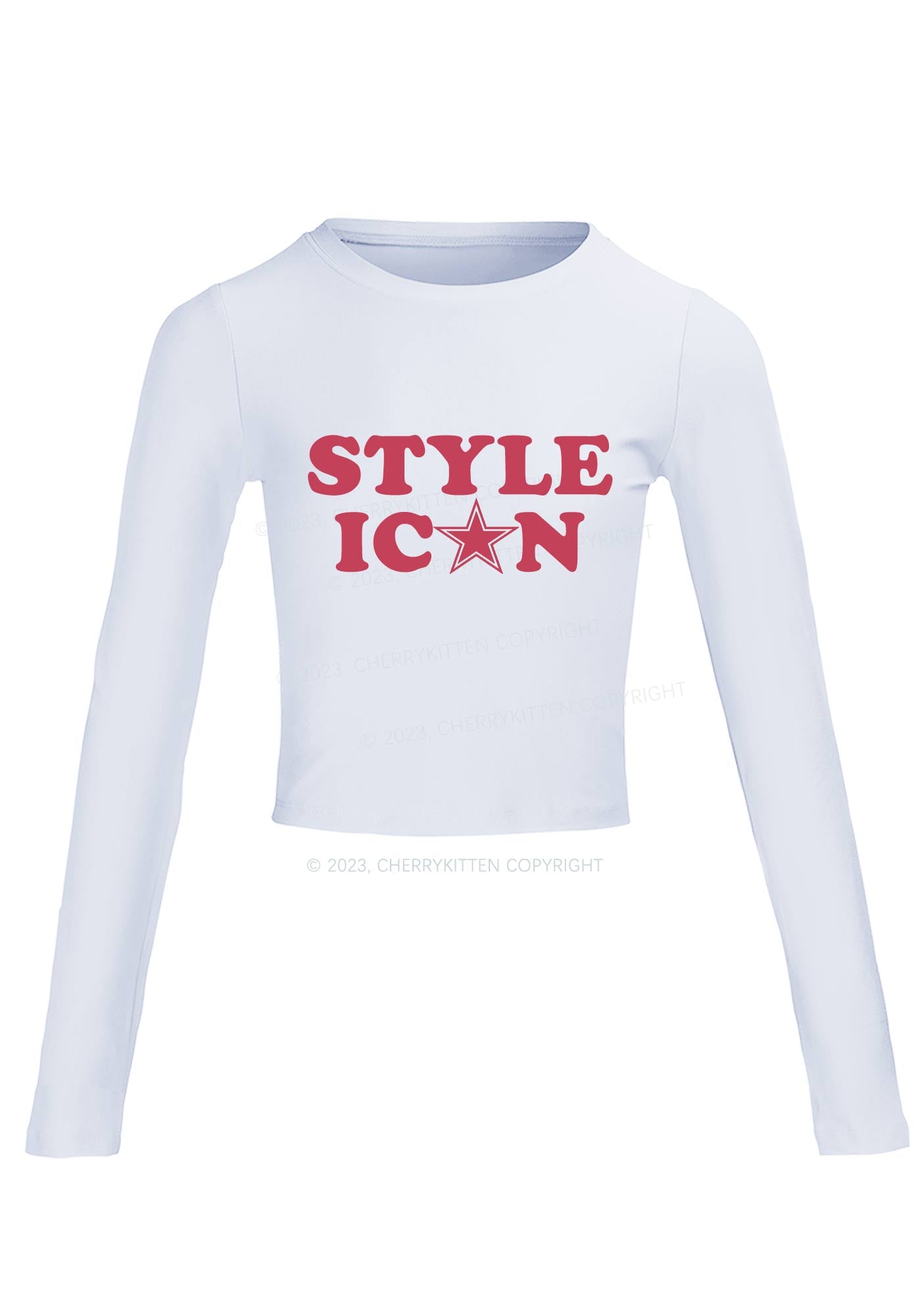 Style Icon Long Sleeve Crop Top Cherrykitten