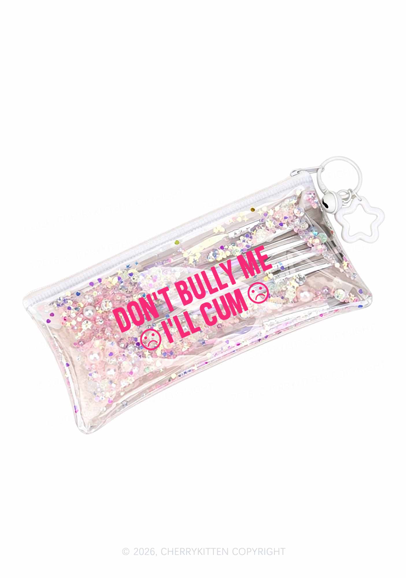 Dont Bully Me Y2K Quicksand Transparent Pencil Pouch Cherrykitten