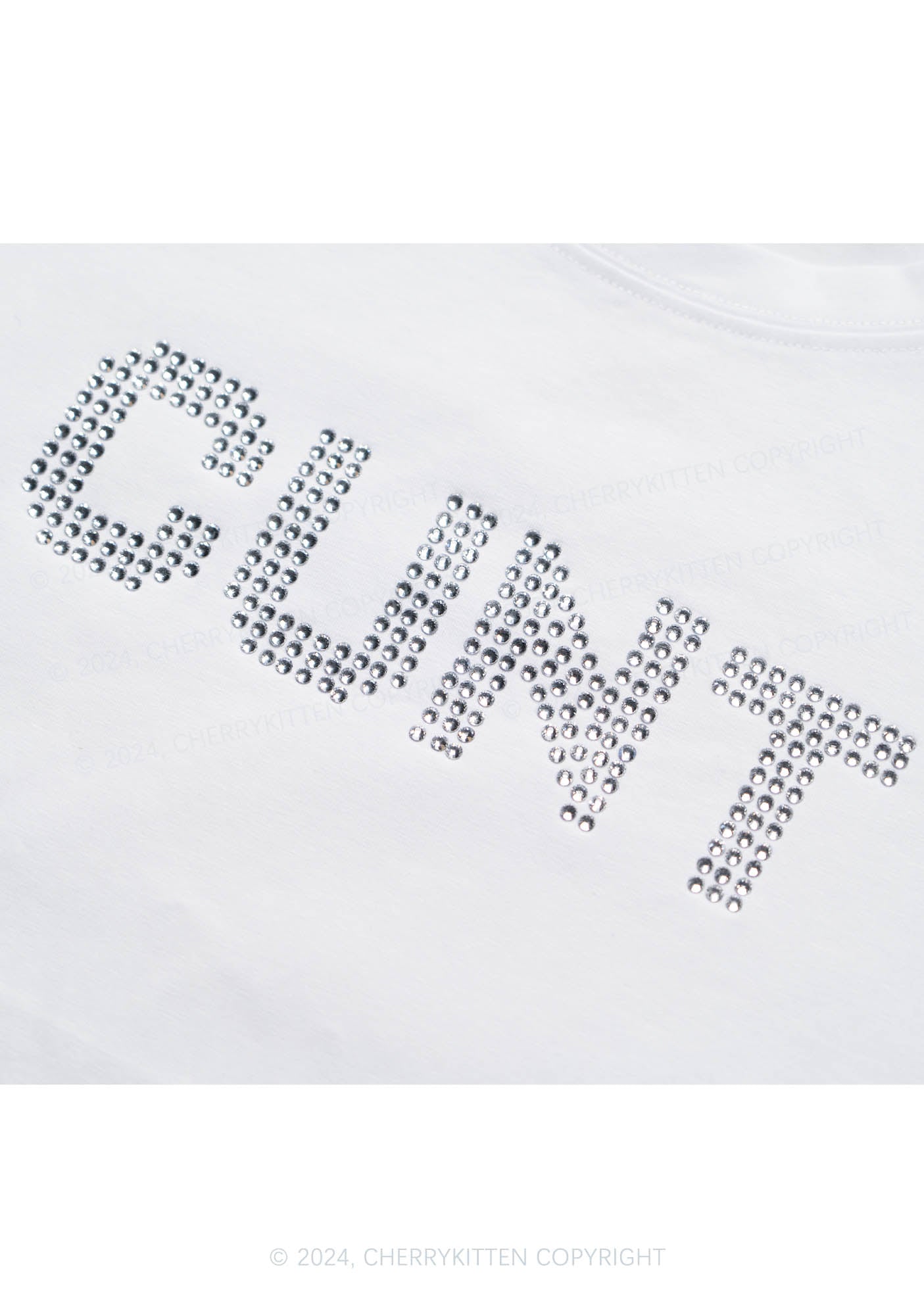 Curvy Rhinestone Cxxt Y2K Baby Tee Cherrykitten