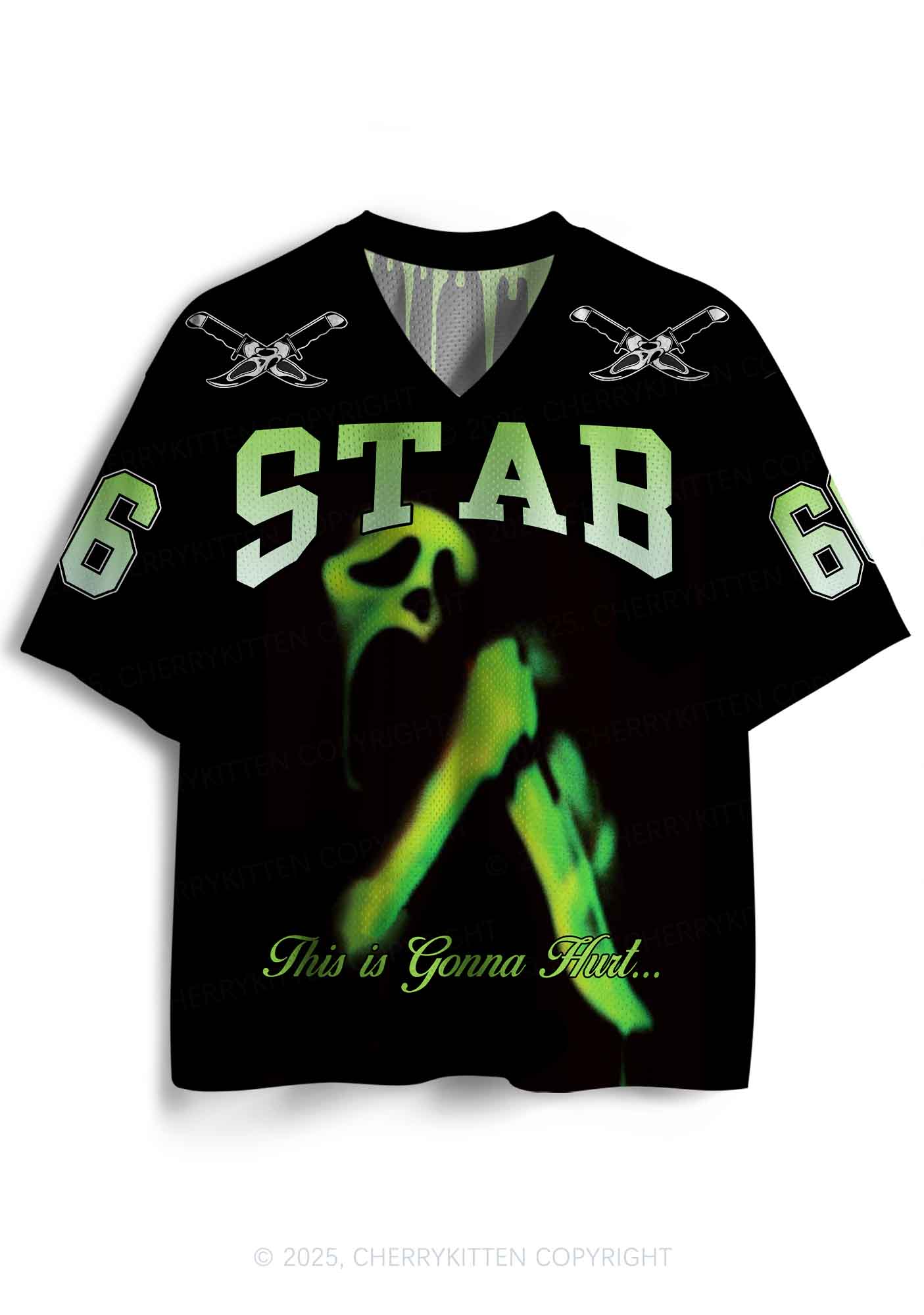 Custom Halloween Black Stab Ghost Y2K Sport Jersey Shirts Cherrykitten