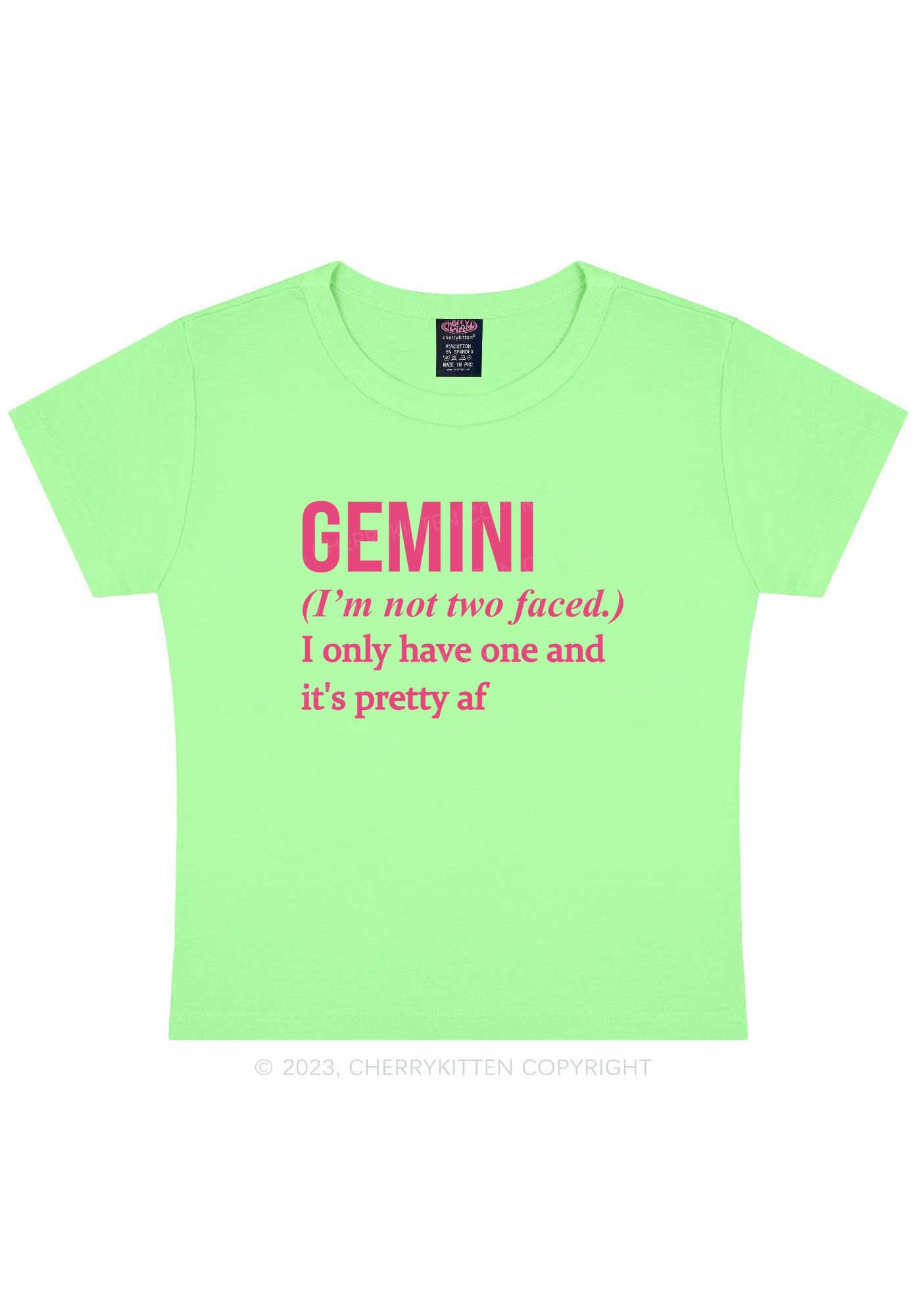 Pretty Gemini Y2K Baby Tee Cherrykitten