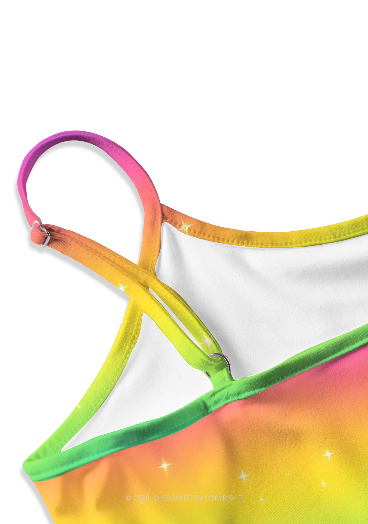 Rainbow Faggot Pride Y2K Print Cami Crop Top Cherrykitten