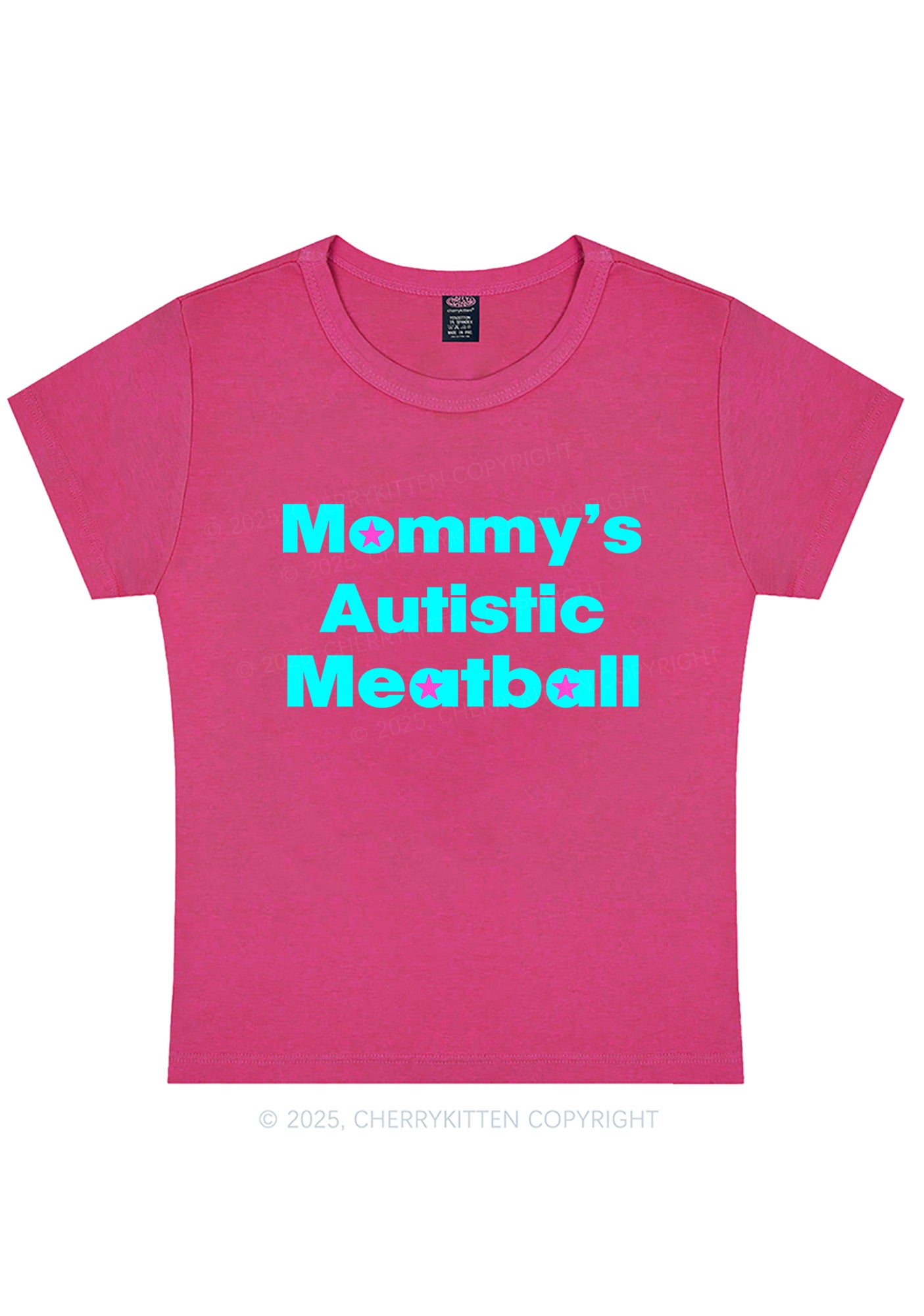Mommys Autistic Meatball Y2K Baby Tee Cherrykitten
