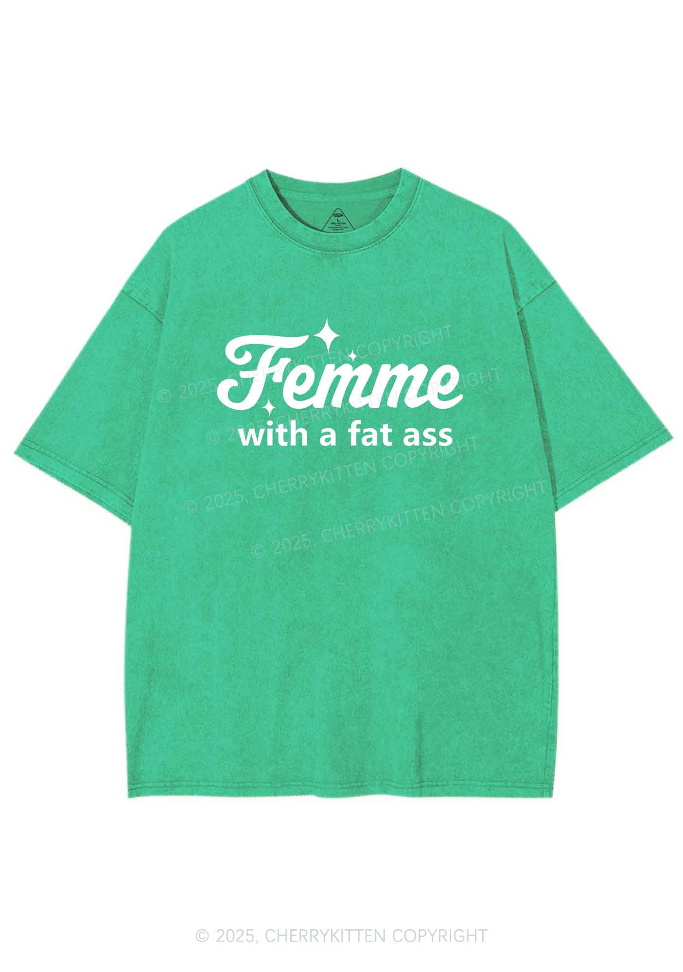 Femme With Fat Axx Pride Y2K Shirts Washed Tee Cherrykitten