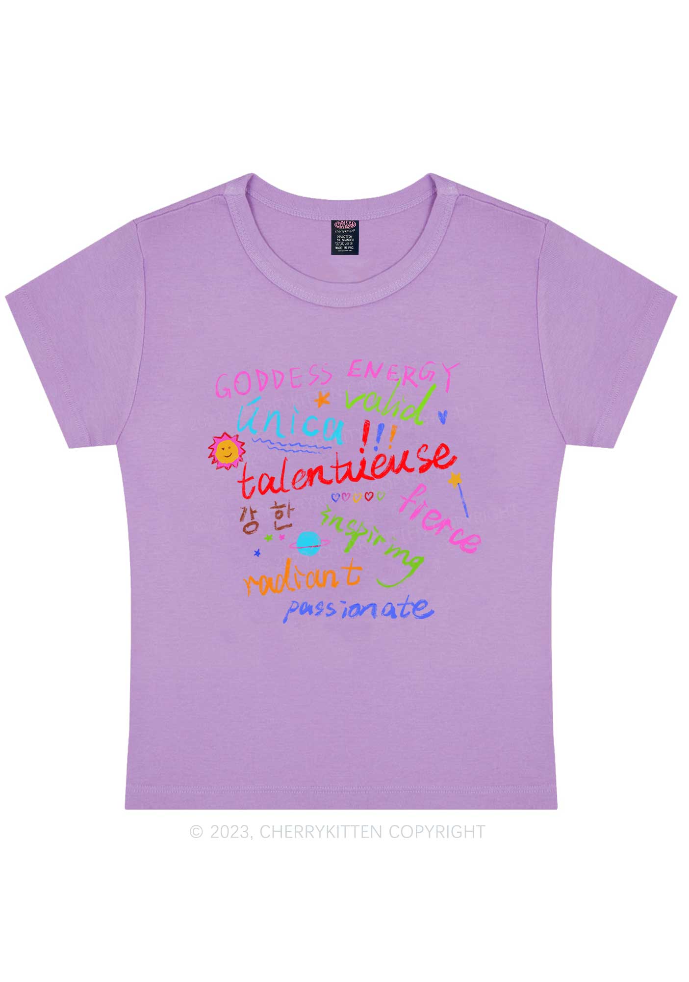 Curvy Goddess Energy Y2K Baby Tee Cherrykitten