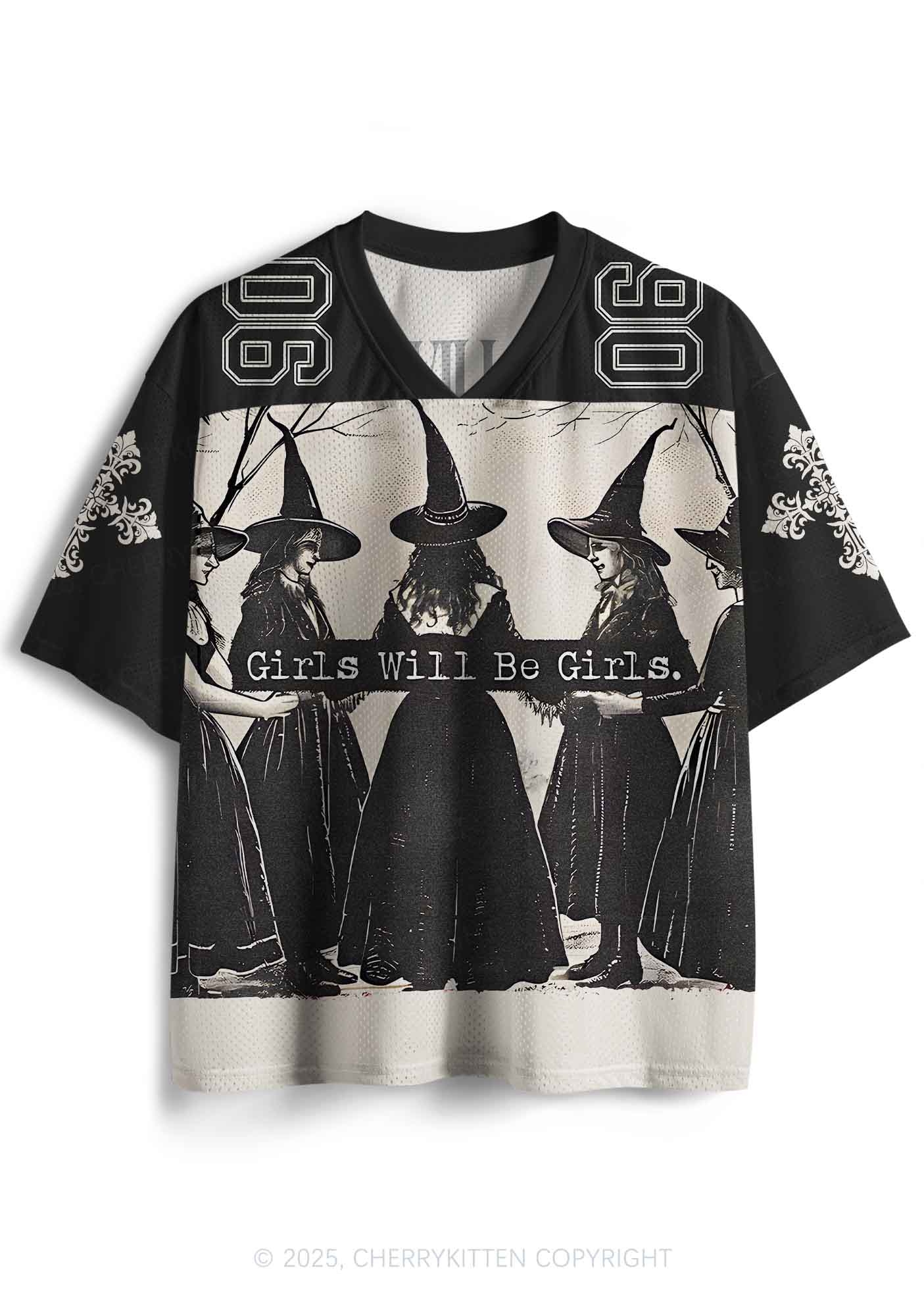 Custom Halloween Girls Will Be Girls Y2K Sport Jersey Shirts Cherrykitten