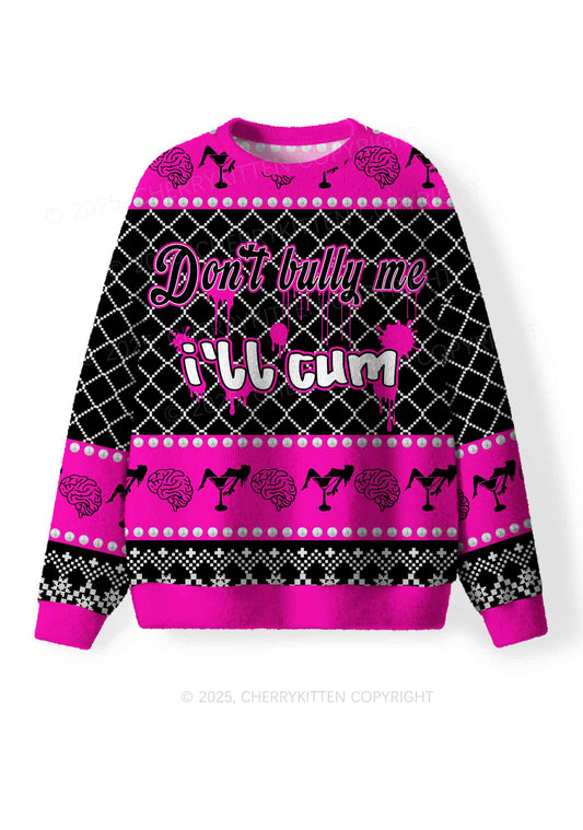 Dont Bully Me Y2K Christmas Knit Sweatshirt Cherrykitten