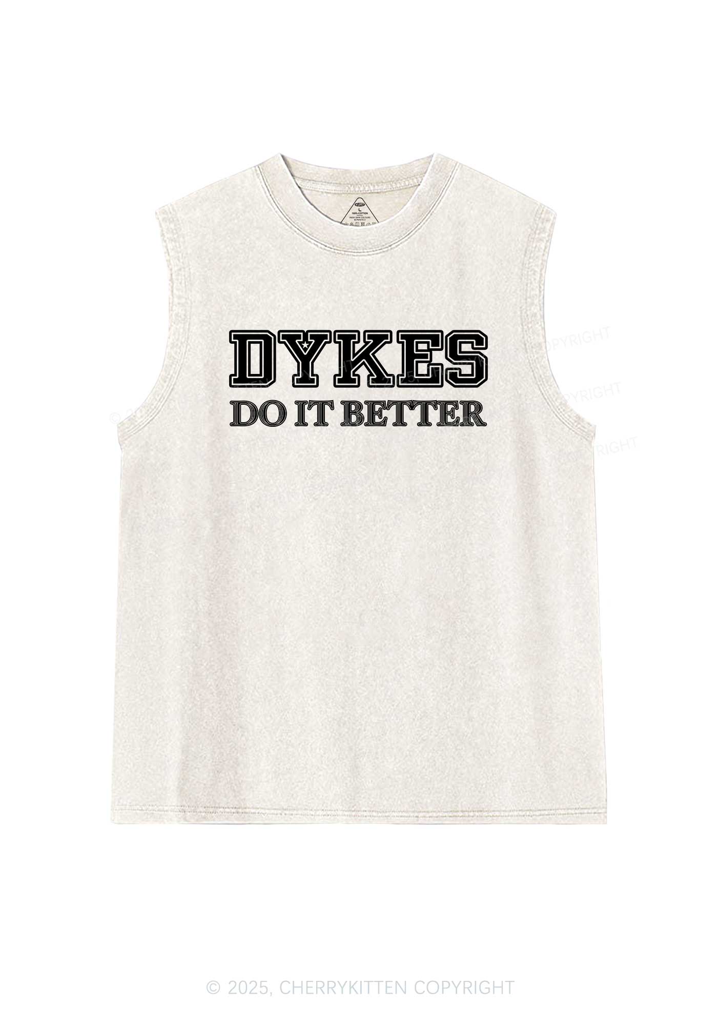Dykes Do It Better Pride Y2K Washed Muscle Tank Cherrykitten