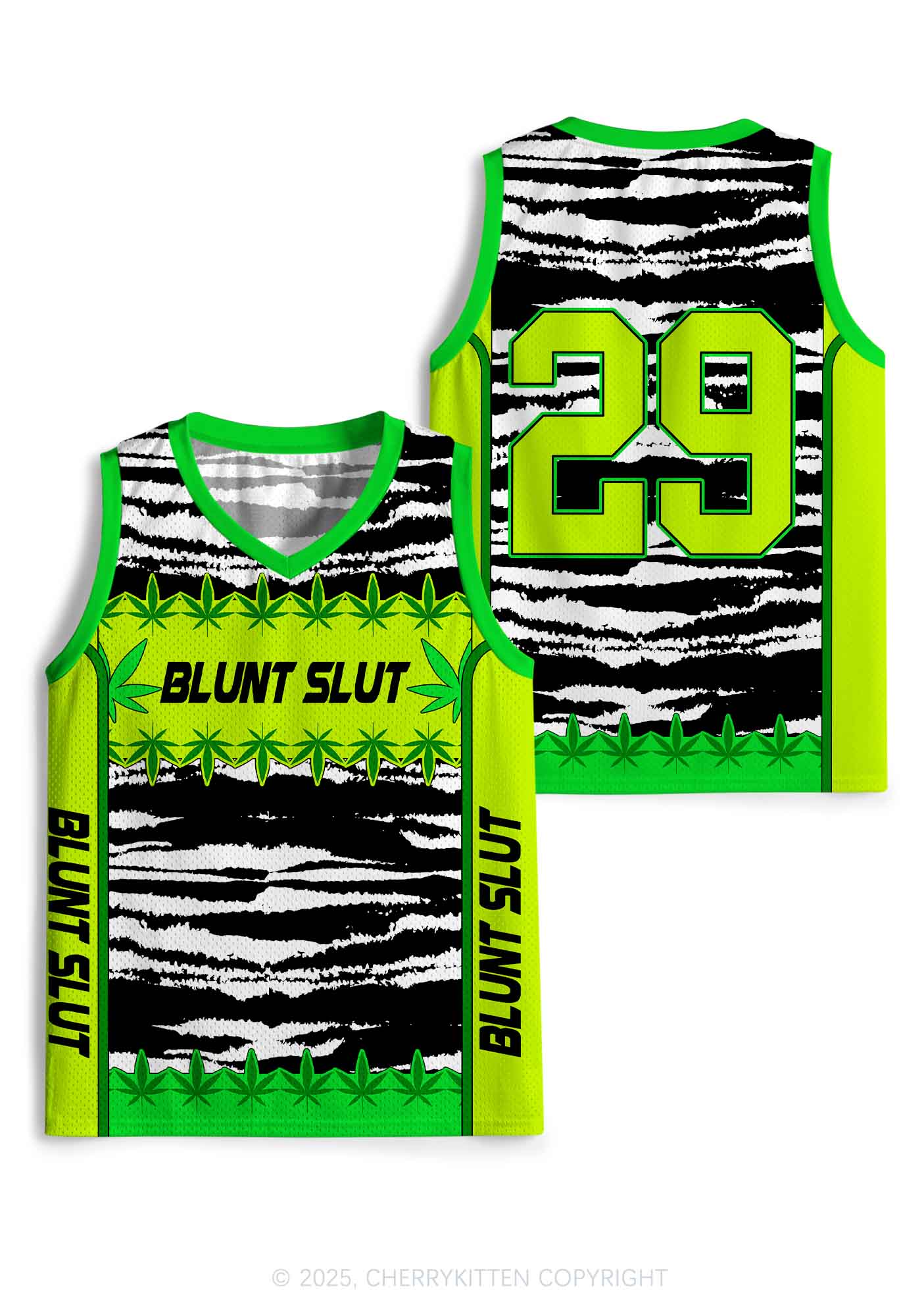 Custom Green Blunt Slxt Y2K Sport Jersey Tank Cherrykitten
