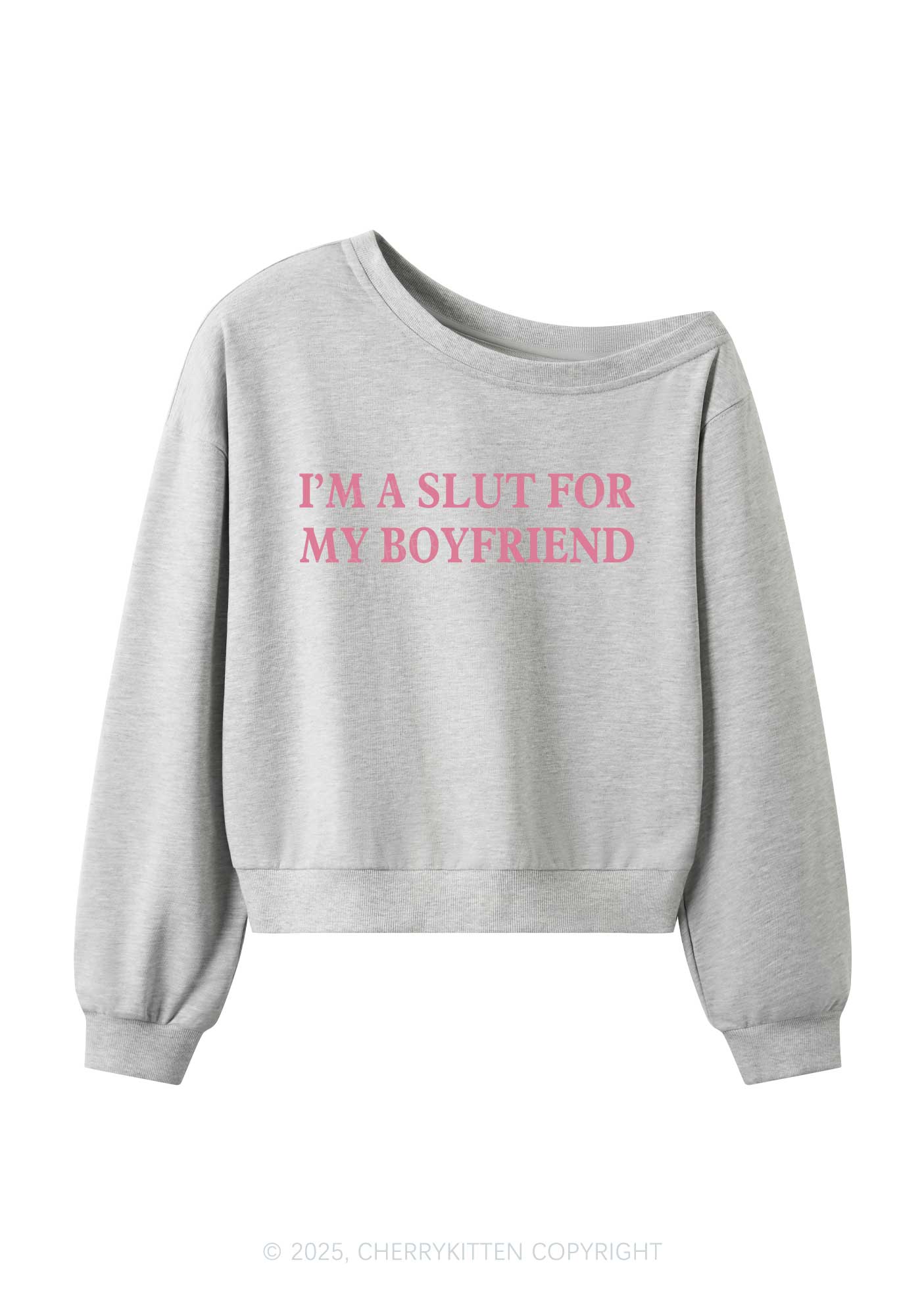 Slxt For My Girlfriend Y2K Off Shoulder Sweatshirts Cherrykitten