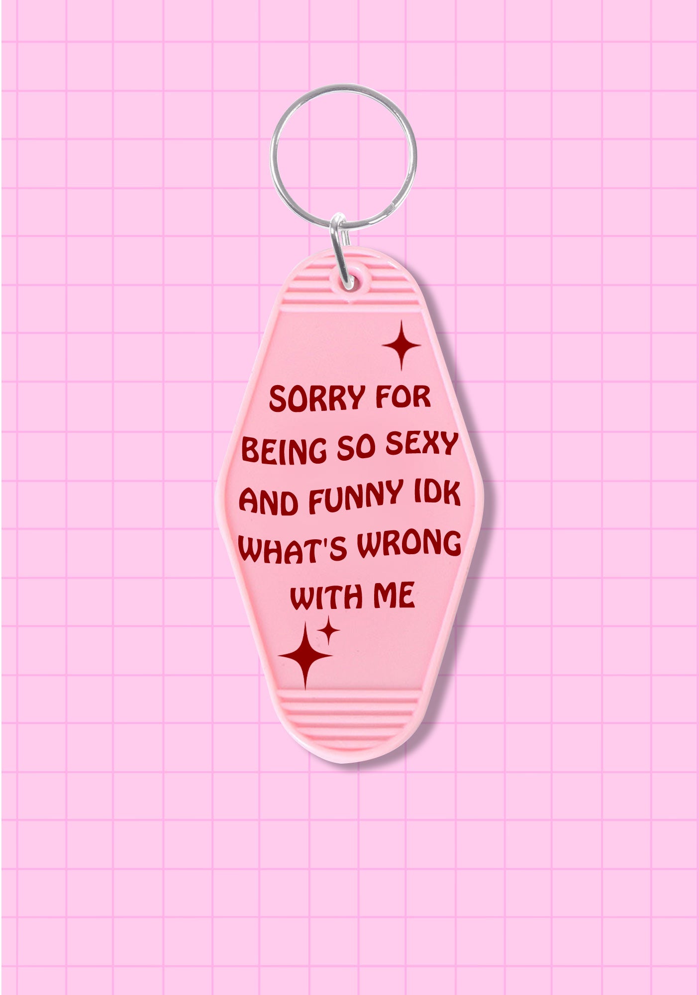Sorry For Being So Funny 1Pc Y2K Hotel Keychain Cherrykitten