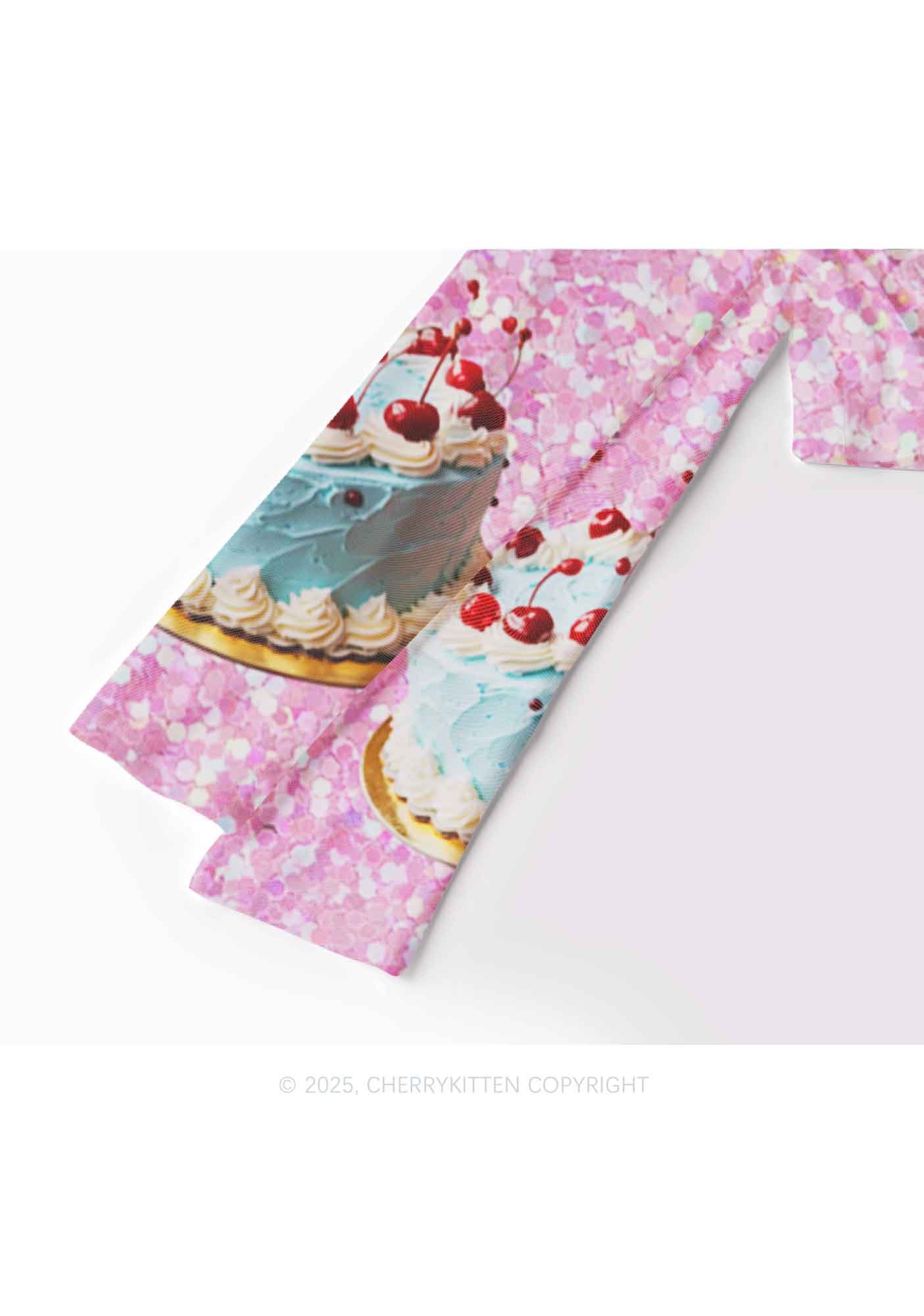 Cherry Cakes Y2K Mesh Long Sleeve Crop Top Cherrykitten