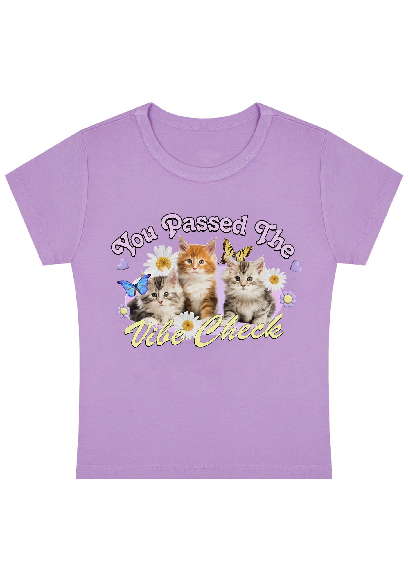 You Passed The Vibe Check Cat Y2K Baby Tee