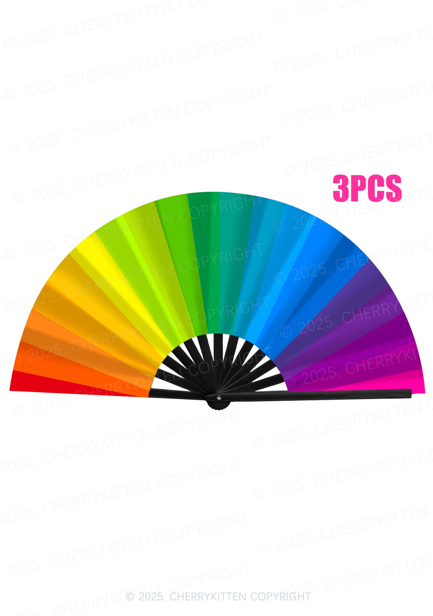 Rainbow Pride Y2K Rave Hand Fan Cherrykitten