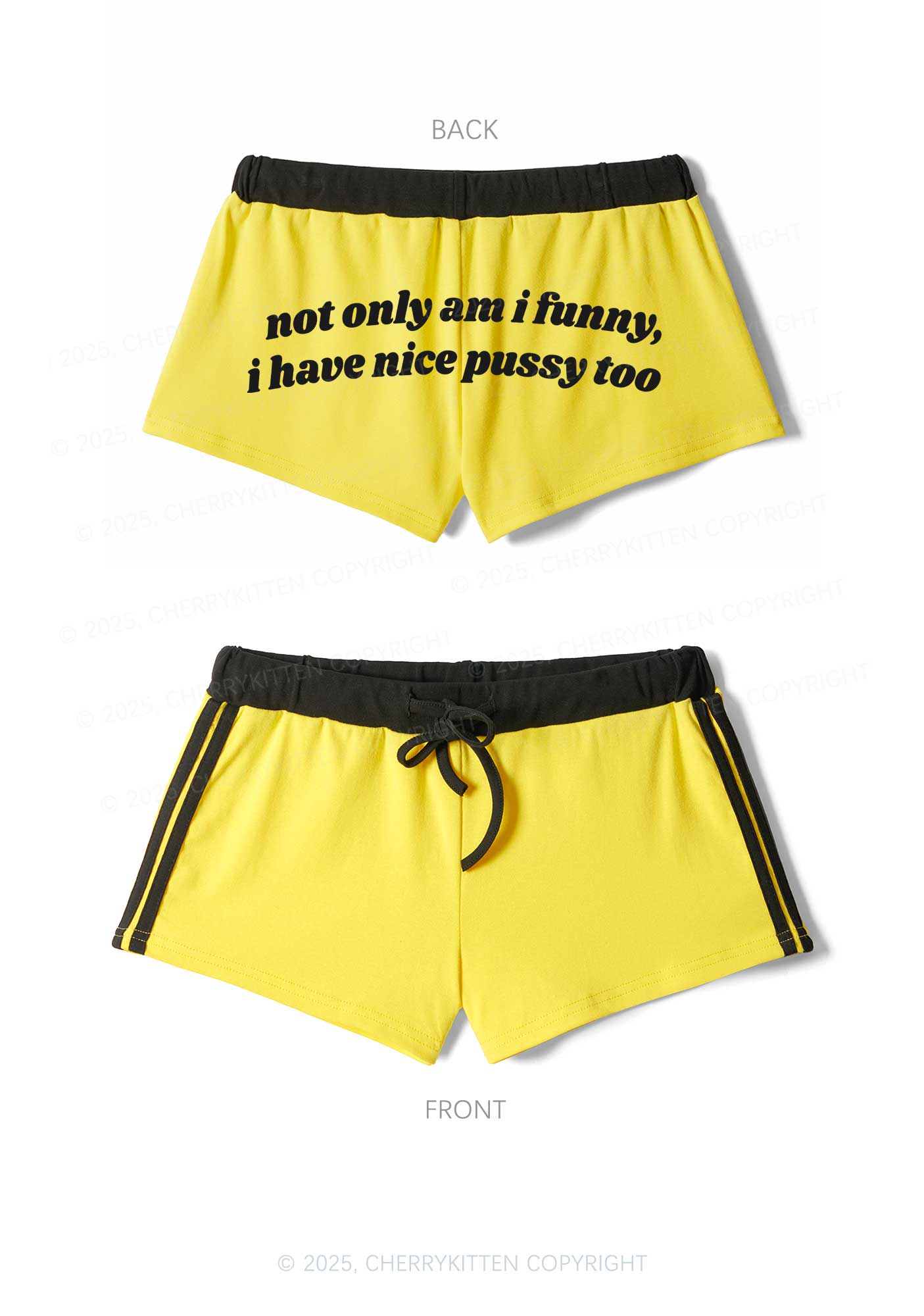 I Have Nice Puxxy Too Y2K Drawstring Mini Shorts Cherrykitten