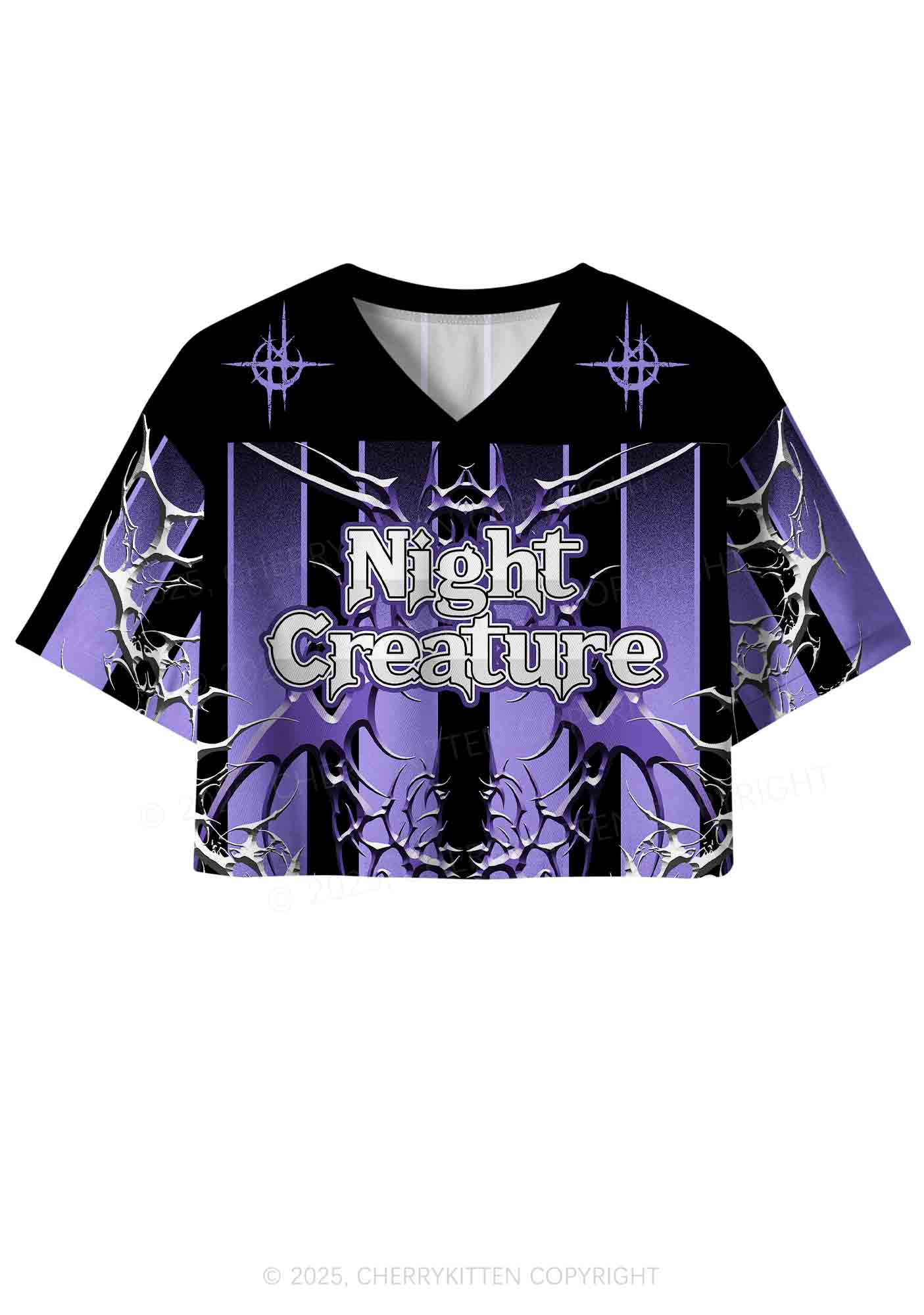 Custom Halloween Night Creature Y2K Crop Sport Jersey Shirts Cherrykitten