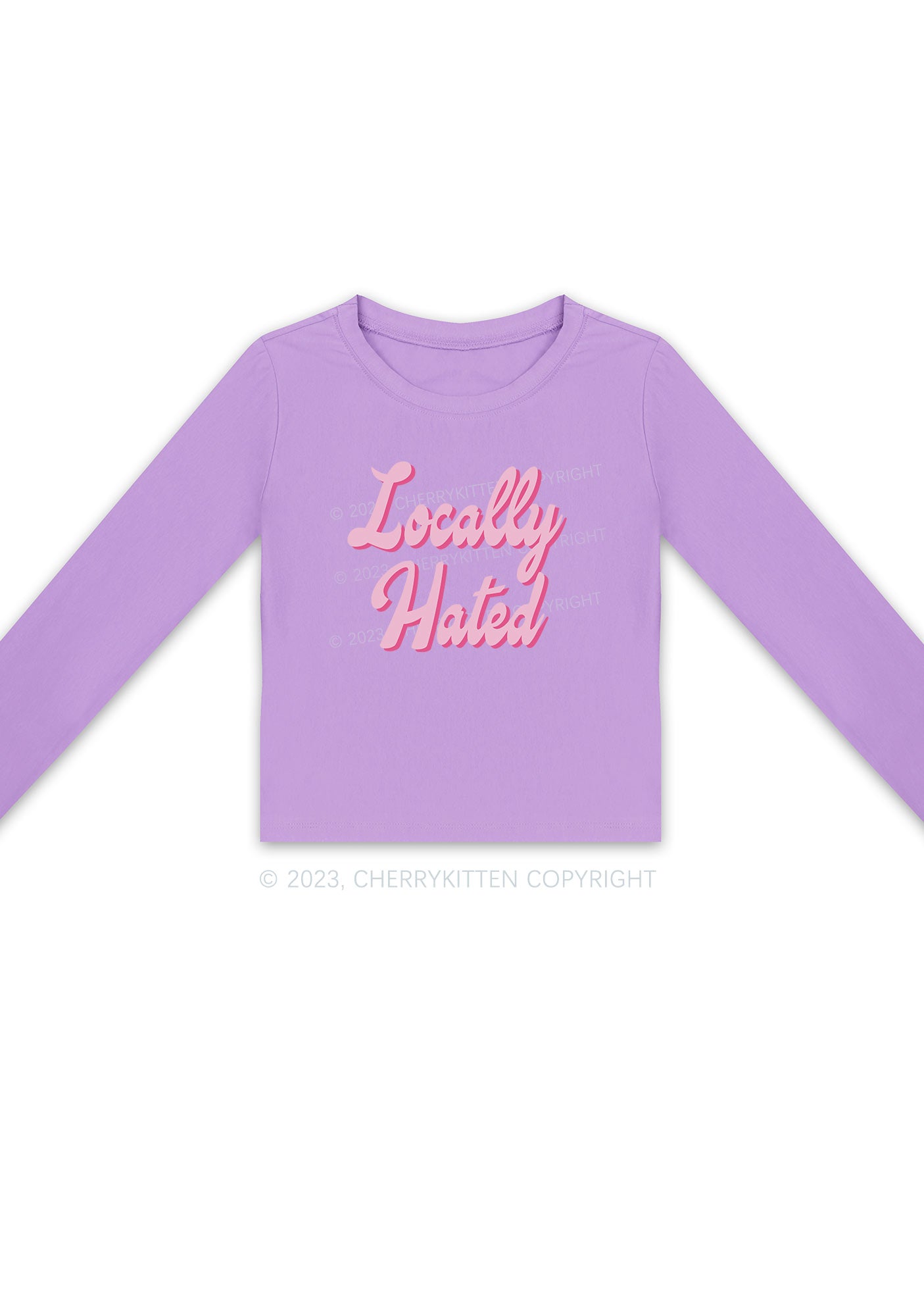 Locally Hated Long Sleeve Crop Top Cherrykitten