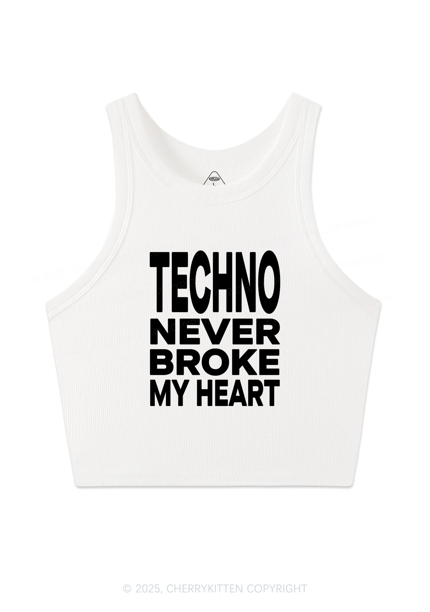 Techno Heart Y2K Crop Tank Top Cherrykitten
