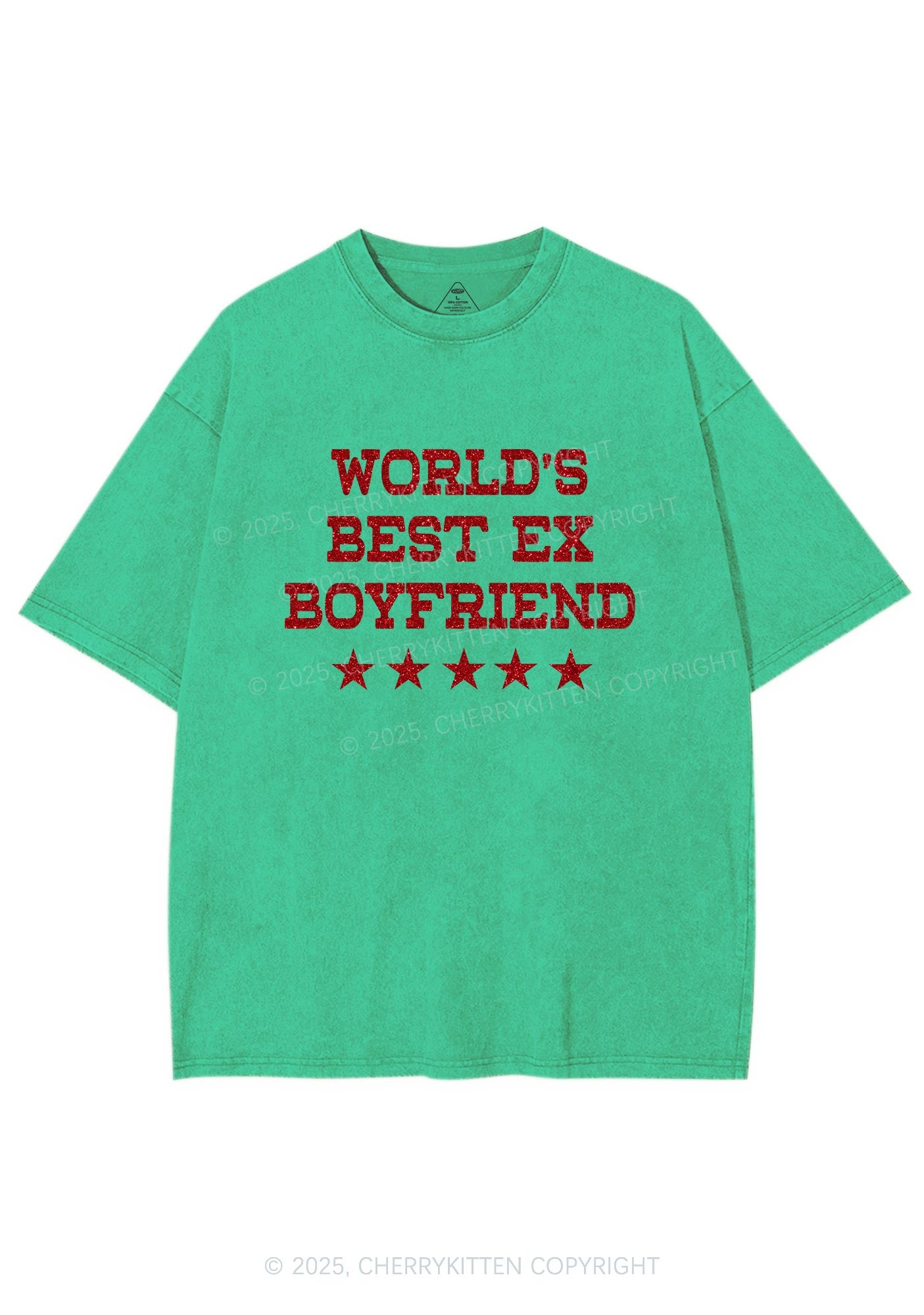 Glitter Best Ex Boyfriend Y2K Shirts Washed Tee Cherrykitten