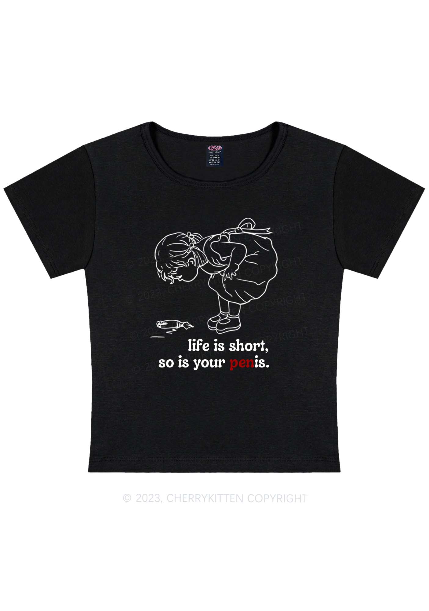 Curvy Life Is Short Y2K Baby Tee Cherrykitten
