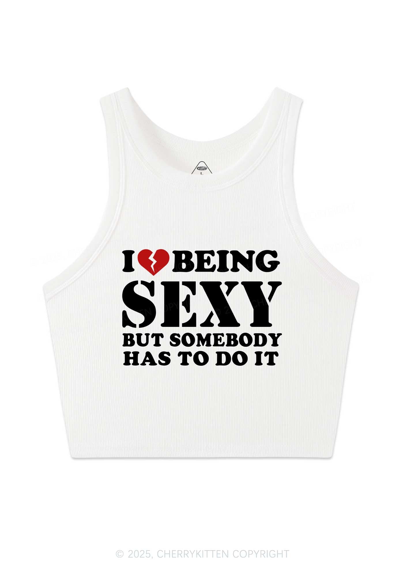 Being Sexy Tough Y2K Crop Tank Top Cherrykitten