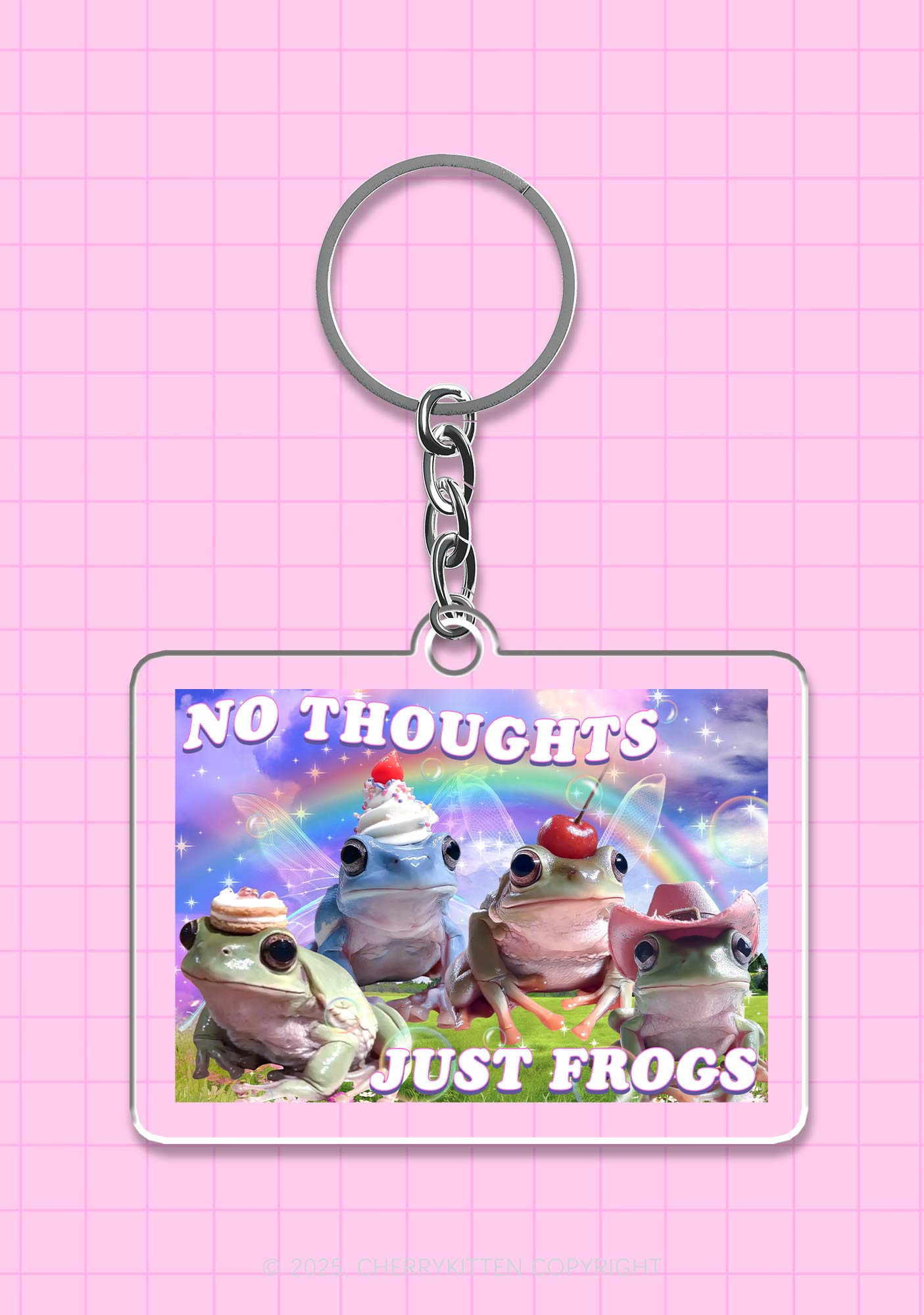 No Thoughts Just Frogs 1Pc Y2K Keychain Cherrykitten