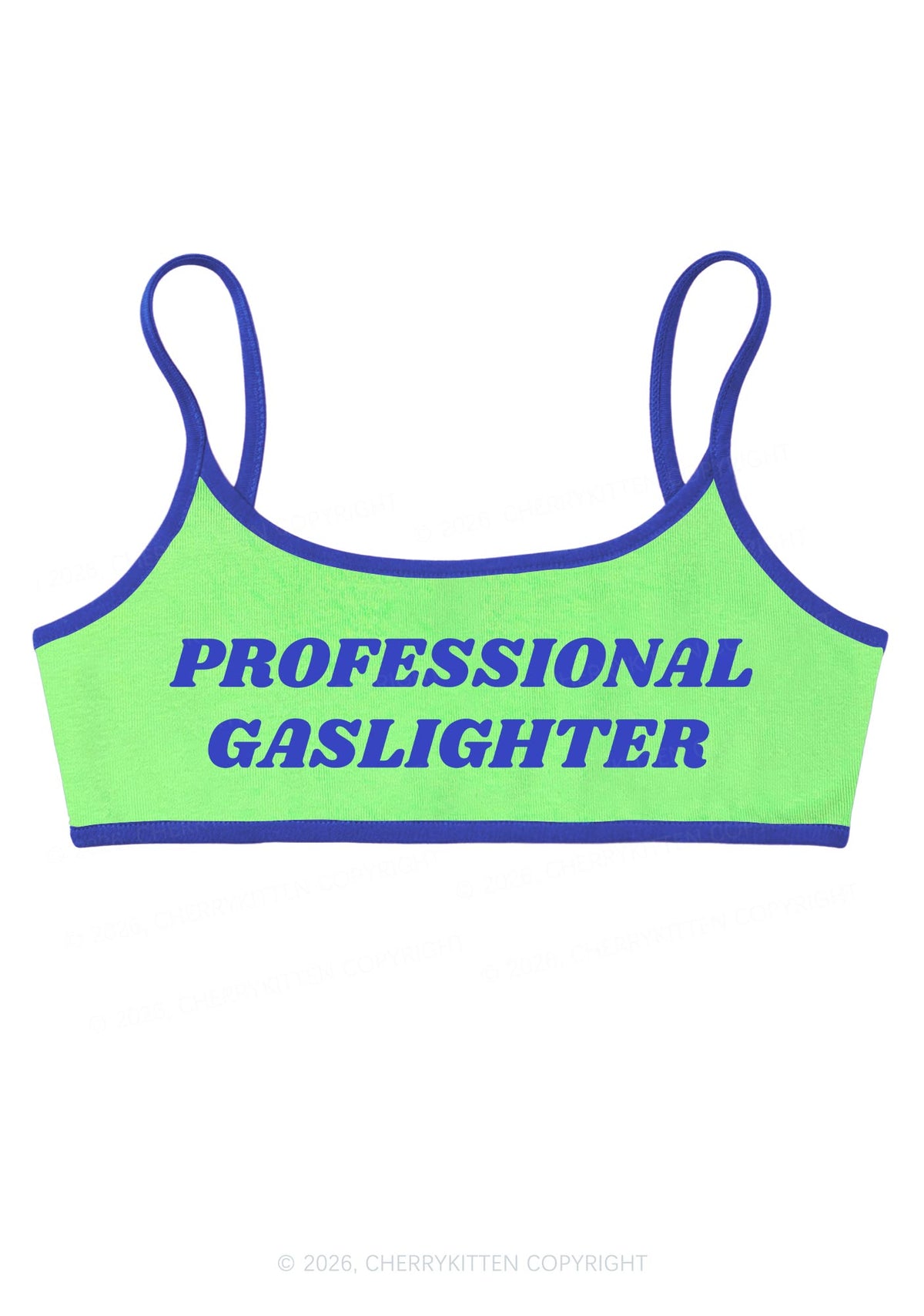 Professional Gaslighter Y2K Super Crop Cami Cherrykitten