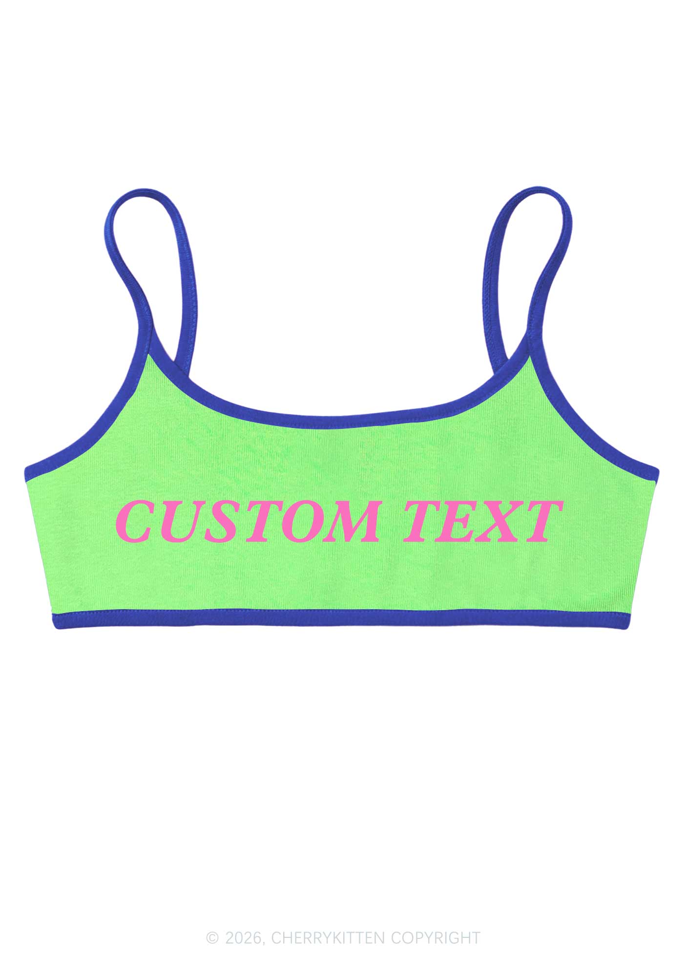 Custom Text Y2K Super Crop Cami Cherrykitten