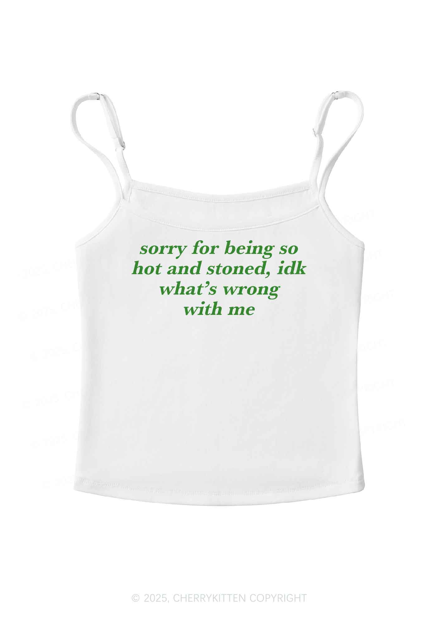 Sorry For Being Hot And Stoned Y2K Spaghetti Strap Cami Cherrykitten
