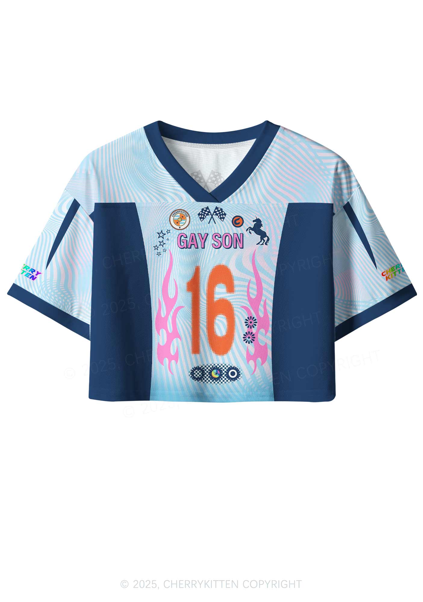 Custom Gay Son Pride Y2K Crop Sport Jersey Shirts Cherrykitten