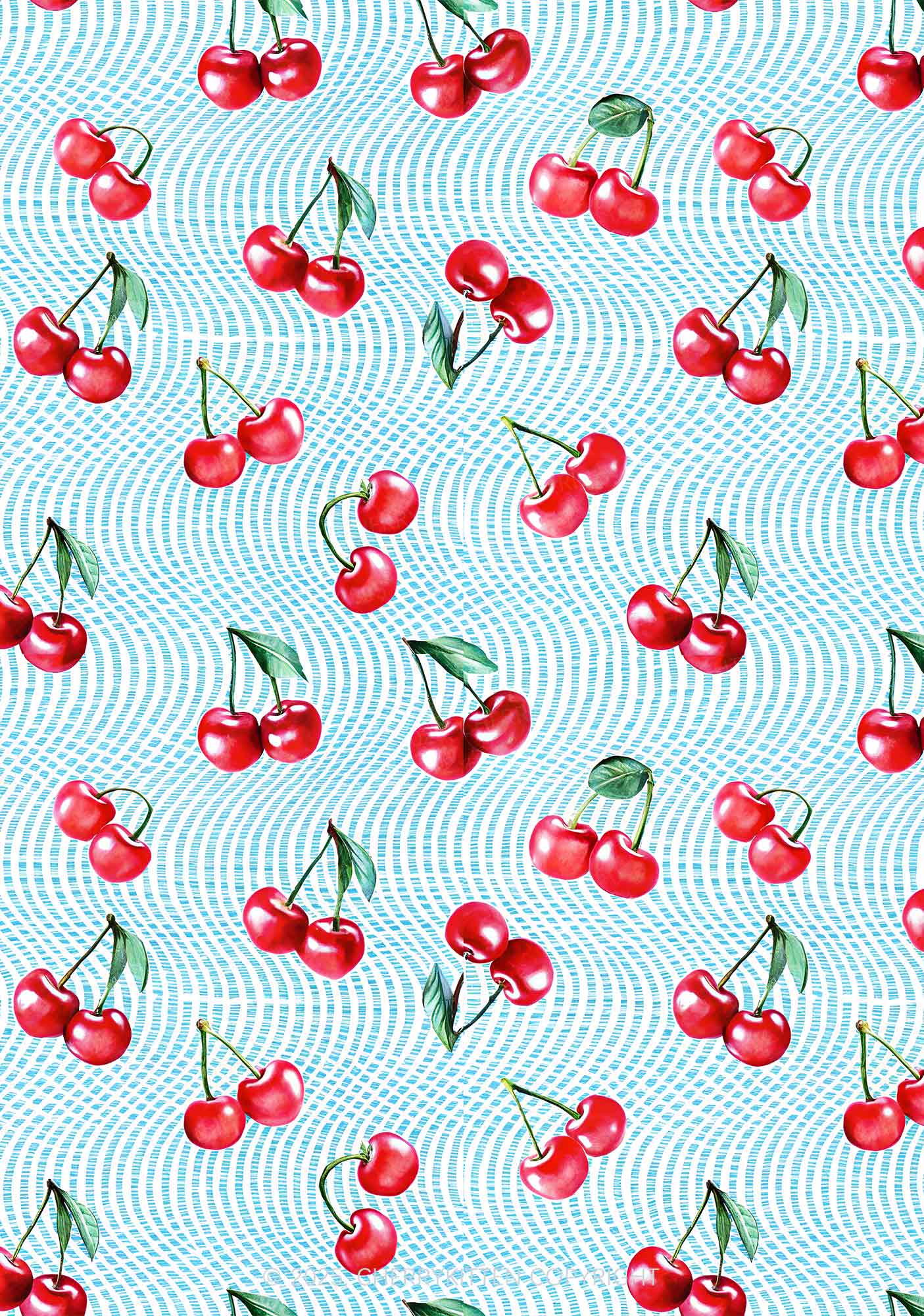 Blue Cherry Y2K Print Mini Layered Skirt Cherrykitten
