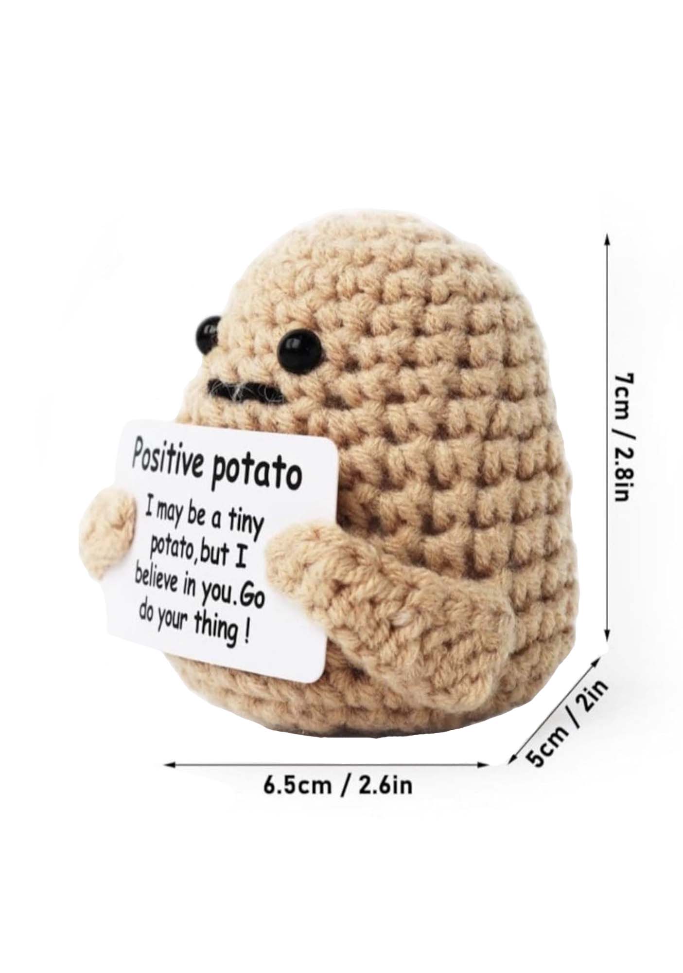 Positive Potato Y2K Handmade Crochet Pendant Cherrykitten