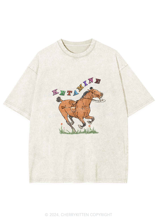 Orange Pony Y2K Washed Tee Cherrykitten