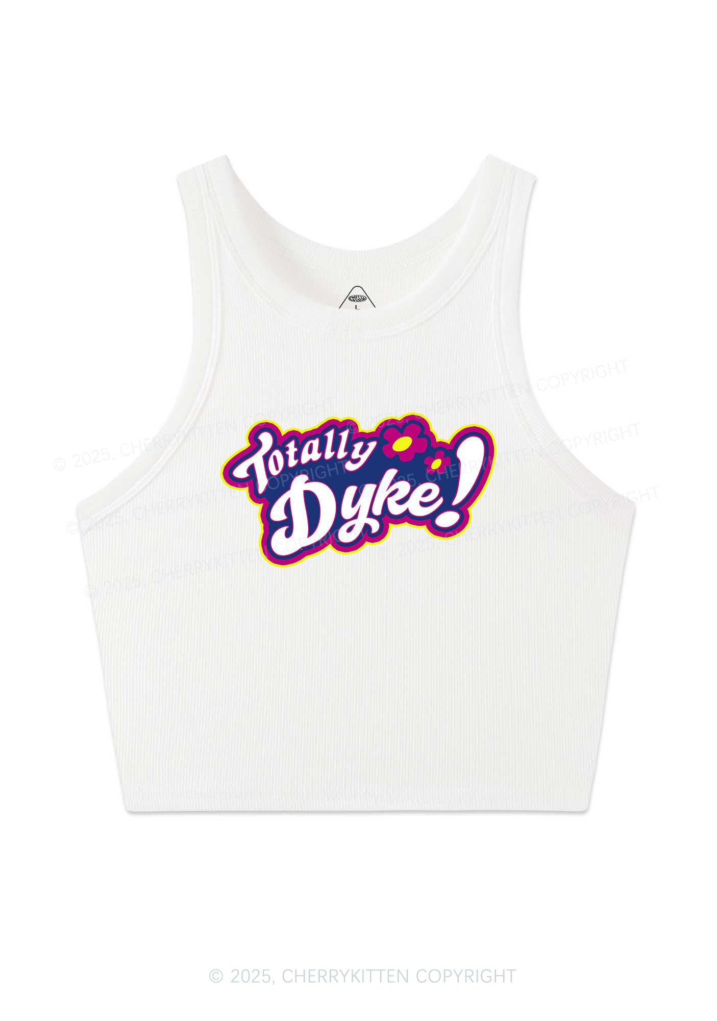Totally Dyke Pride Y2K Crop Tank Top Cherrykitten