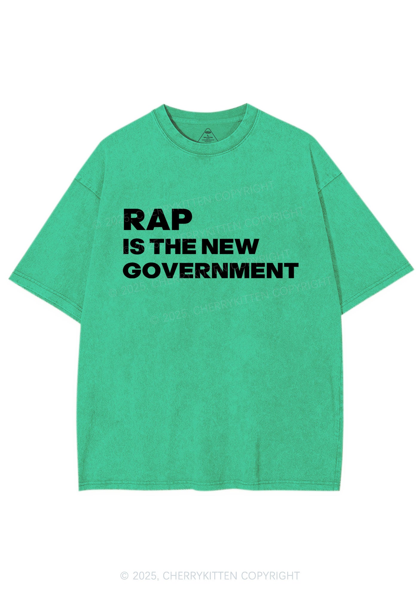 Rap Government Y2K Shirts Washed Tee Cherrykitten