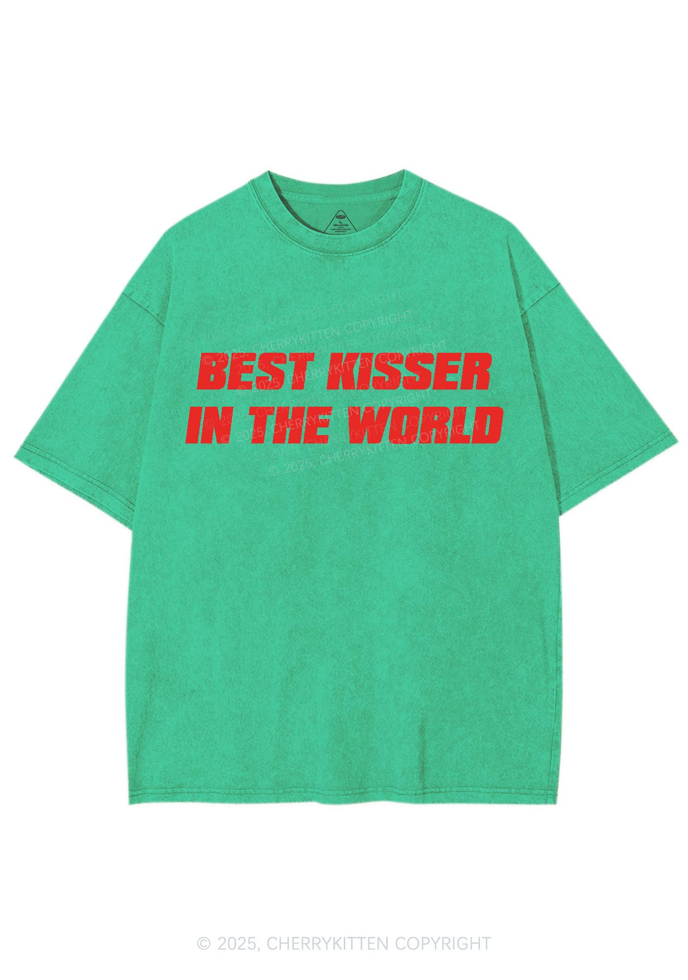 Best Kisser In The World Y2K Shirts Washed Tee Cherrykitten
